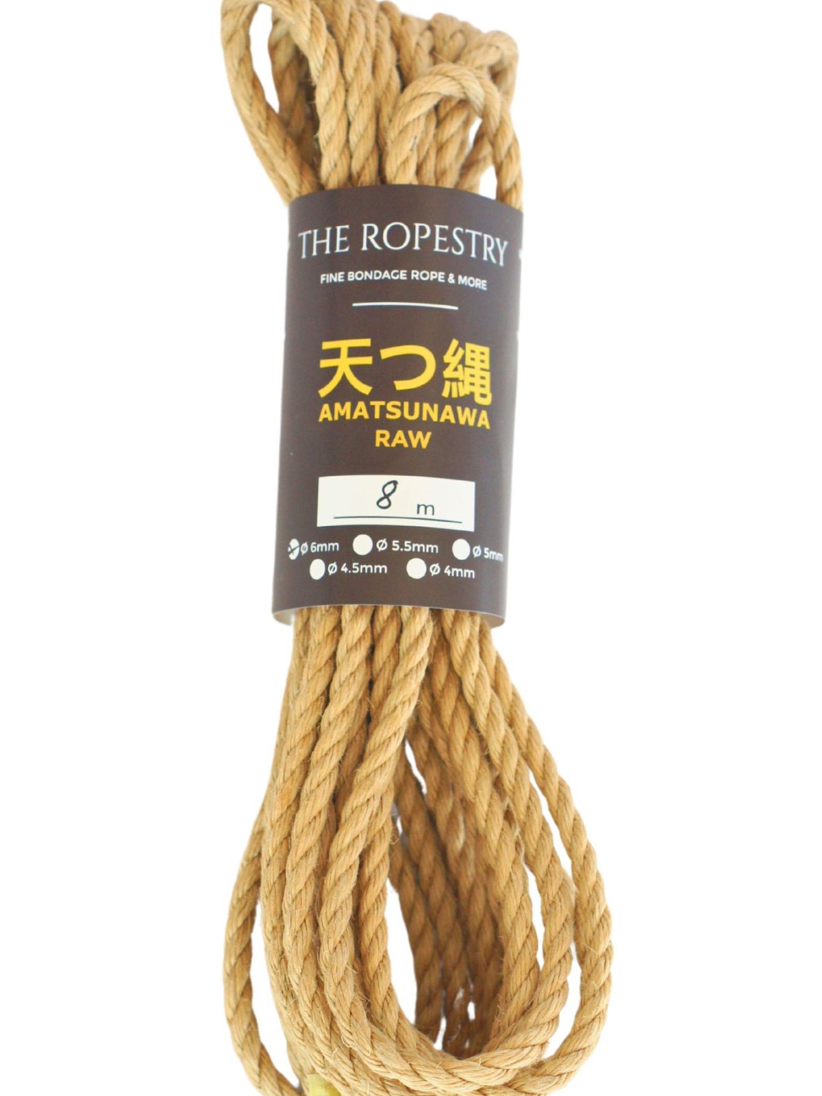 ø 6mm RAW AMATSUNAWA 6/0 jute rope for Shibari, Kinbaku bondage, untreated, chemical free