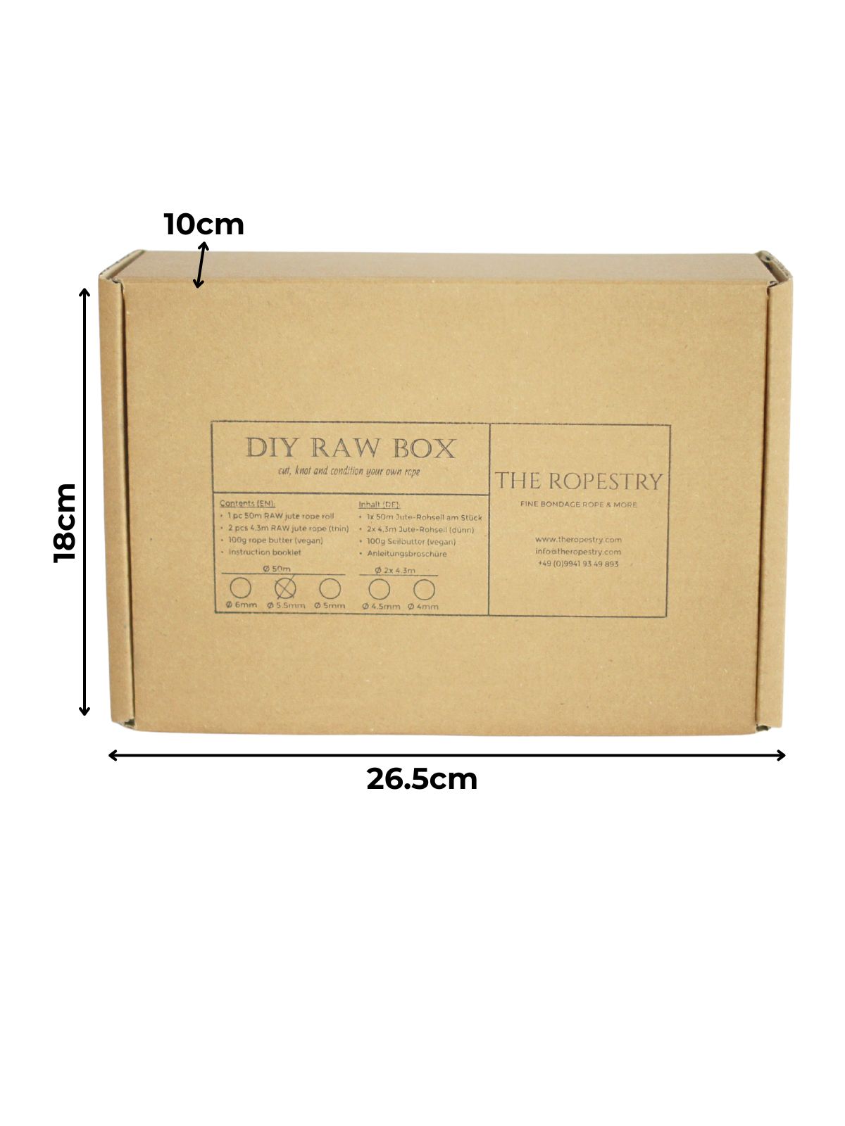 DIY RAW BOX - 50 m raw rope, 2x 4.3 m thin ropes, rope butter, storage box, instruction booklet and FREE microfibre cloth DIY RAW BOX - 50 m raw rope, 2x 4.3 m thin ropes, rope butter, storage box, instruction booklet and FREE microfibre cloth