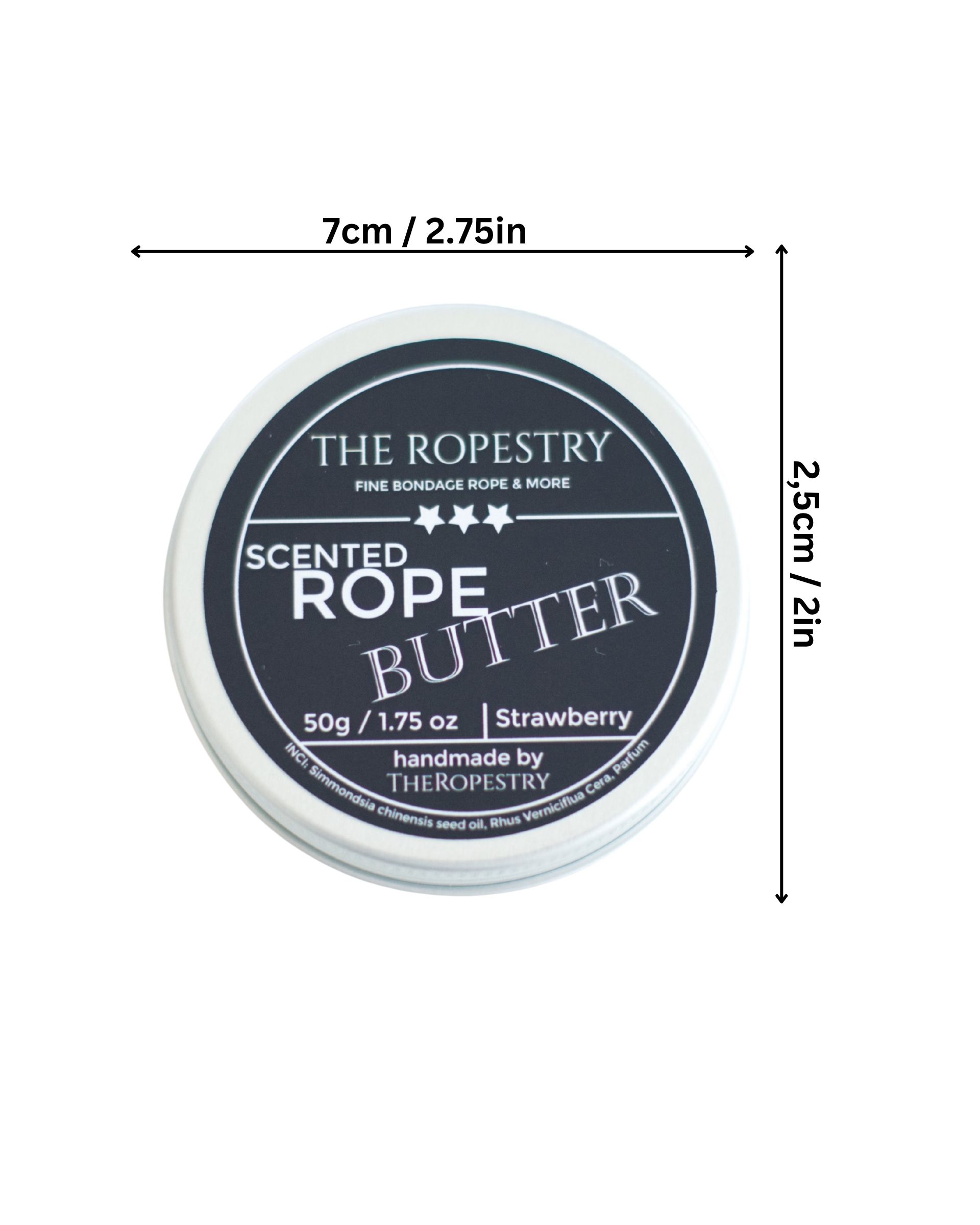 Scented vegan rope butter for the care and conditioning of natural jute ropes, shiny finish