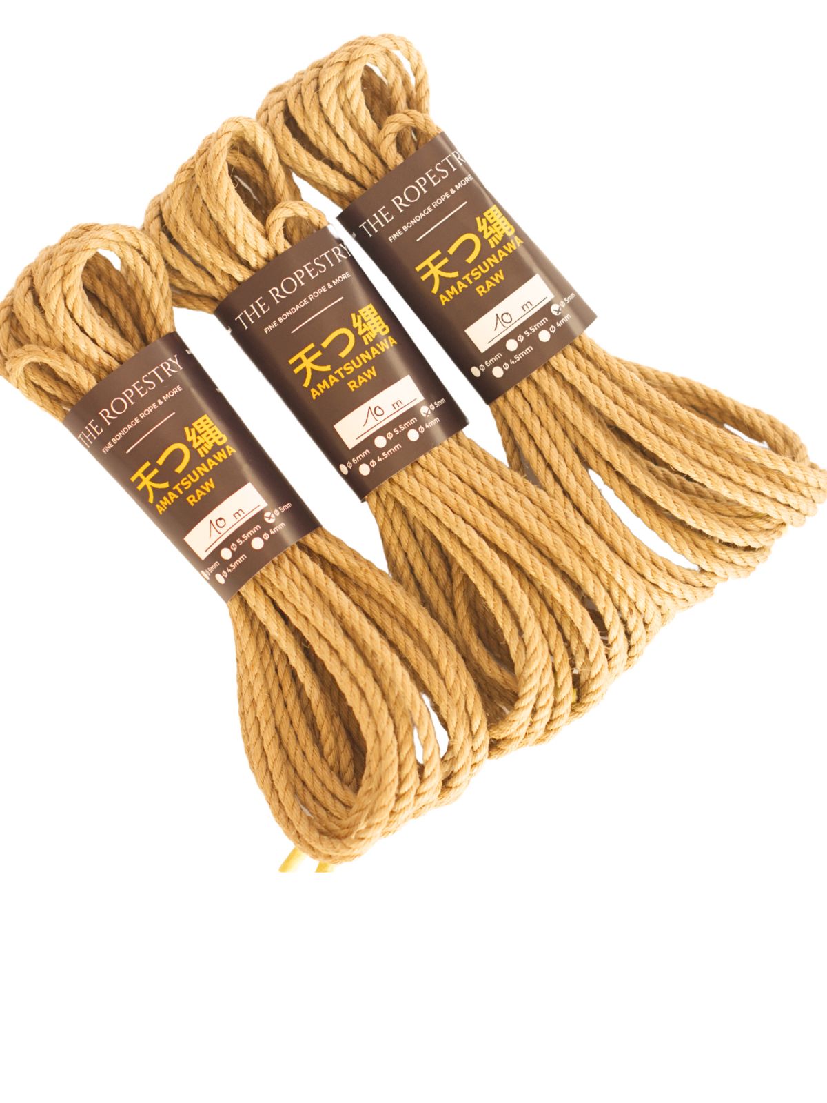 ø 5mm RAW AMATSUNAWA 5/0 jute rope for Shibari, Kinbaku bondage, various lengths and sets