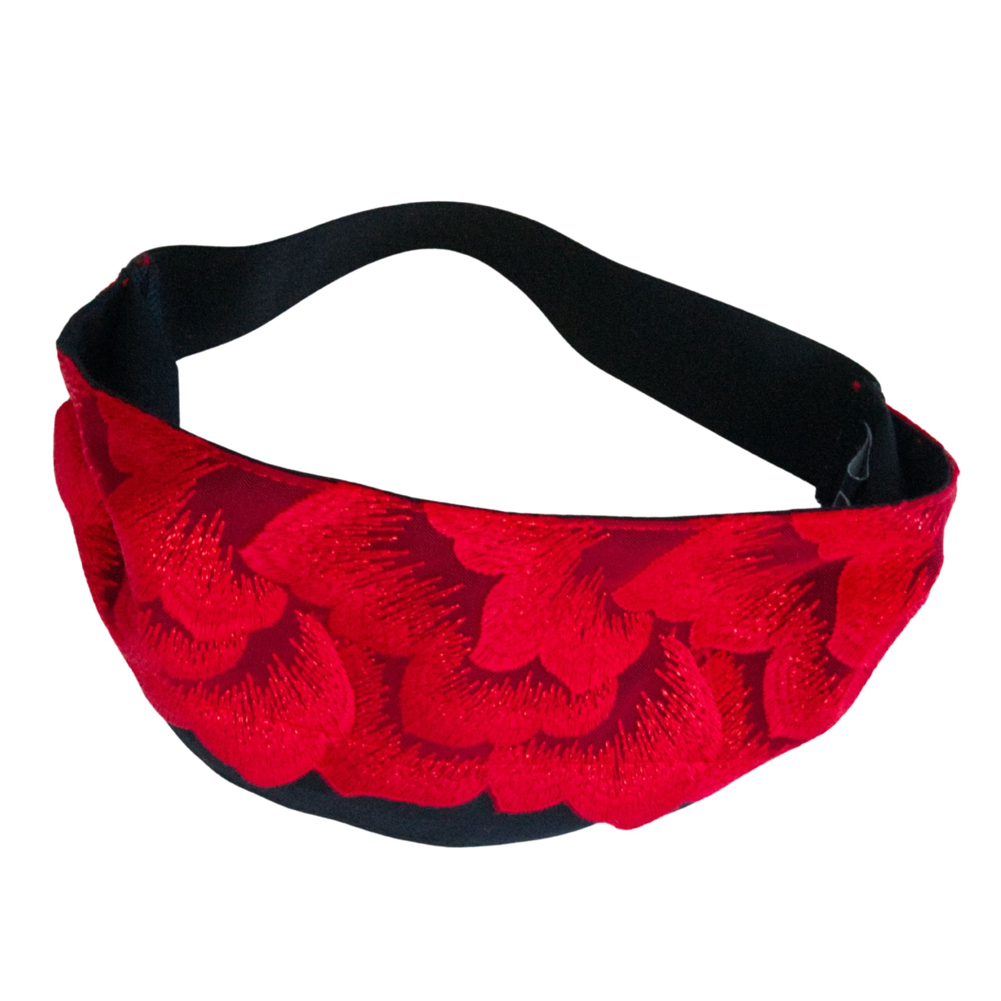 Augenbinde "Carmine" mit leuchtend roter Spitze – für Shibari & Sensory Play, Meditationsmaske | Exklusiv-Design von TheRopestry