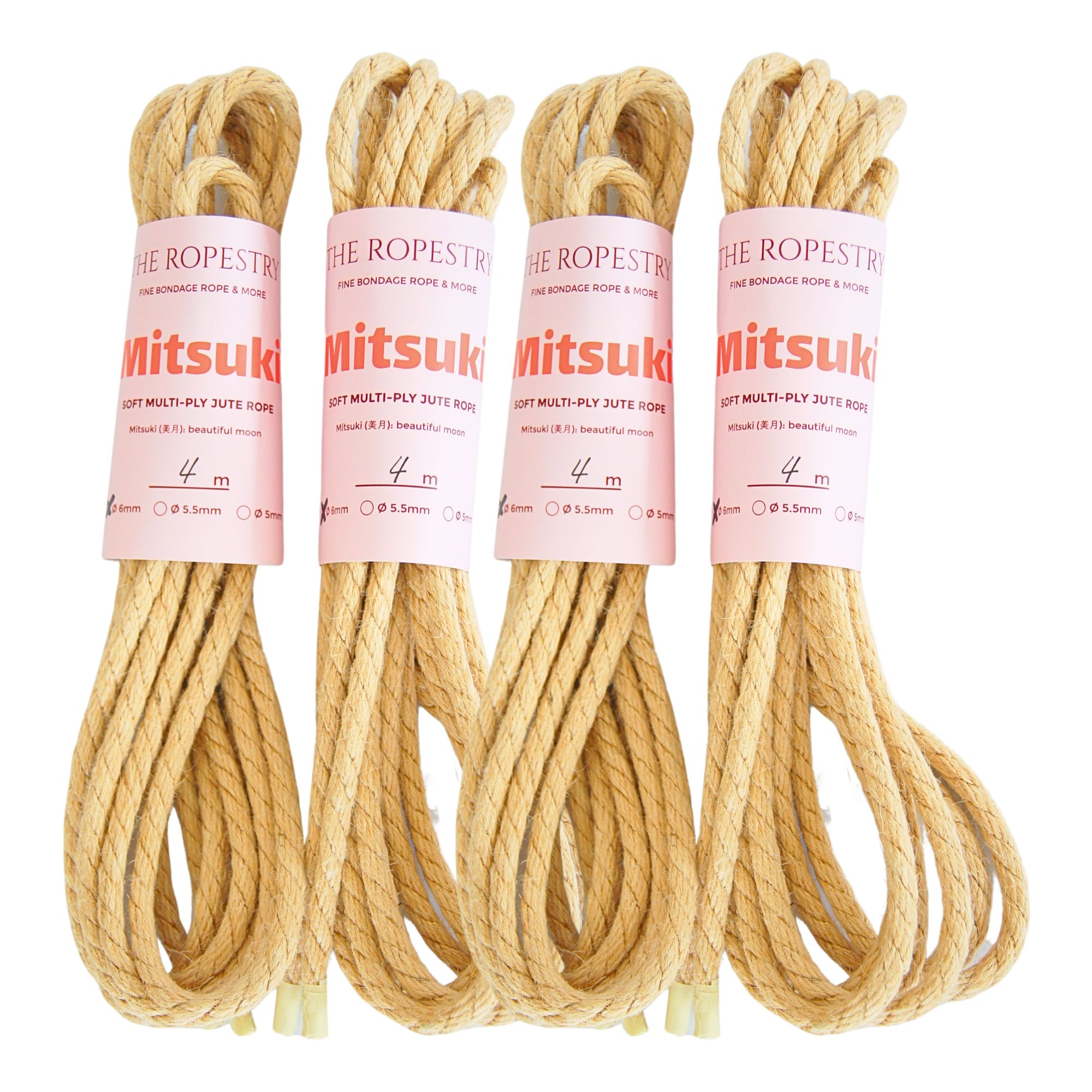 ø 6mm Mitsuki jute rope for Shibari, Kinbaku bondage, untreated, chemical free, soft, loose-lay ø 6mm Mitsuki jute rope for Shibari, Kinbaku bondage, untreated, chemical free, soft, loose-lay