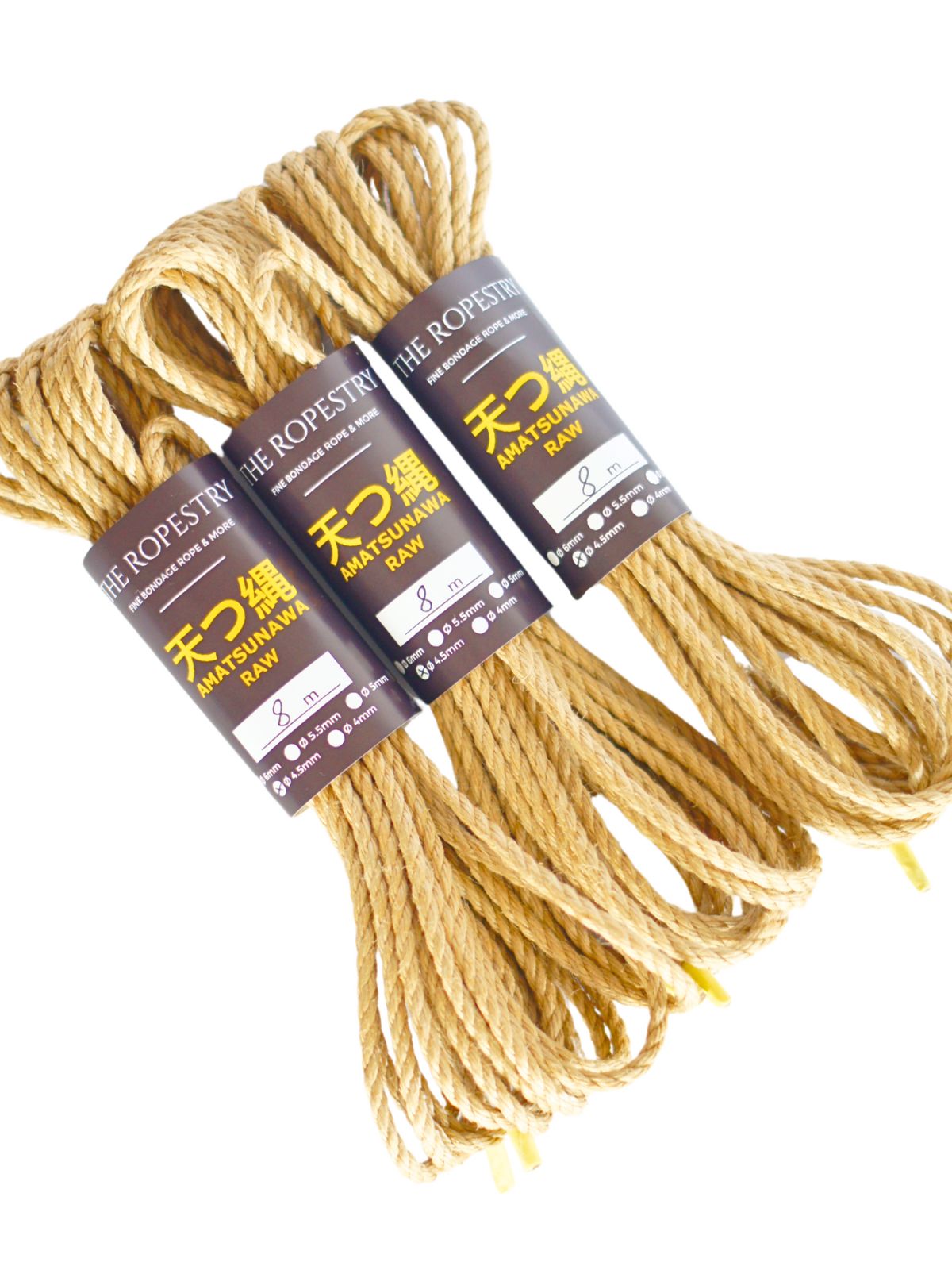 ø 4.5mm RAW AMATSUNAWA 4/5 jute rope for Shibari, Kinbaku bondage, various lengths and sets