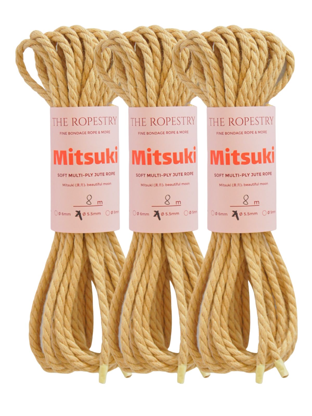 ø 5.5mm Mitsuki jute rope for Shibari, Kinbaku bondage, untreated, chemical free, soft, loose-lay ø 5.5mm Mitsuki jute rope for Shibari, Kinbaku bondage, untreated, chemical free, soft, loose-lay
