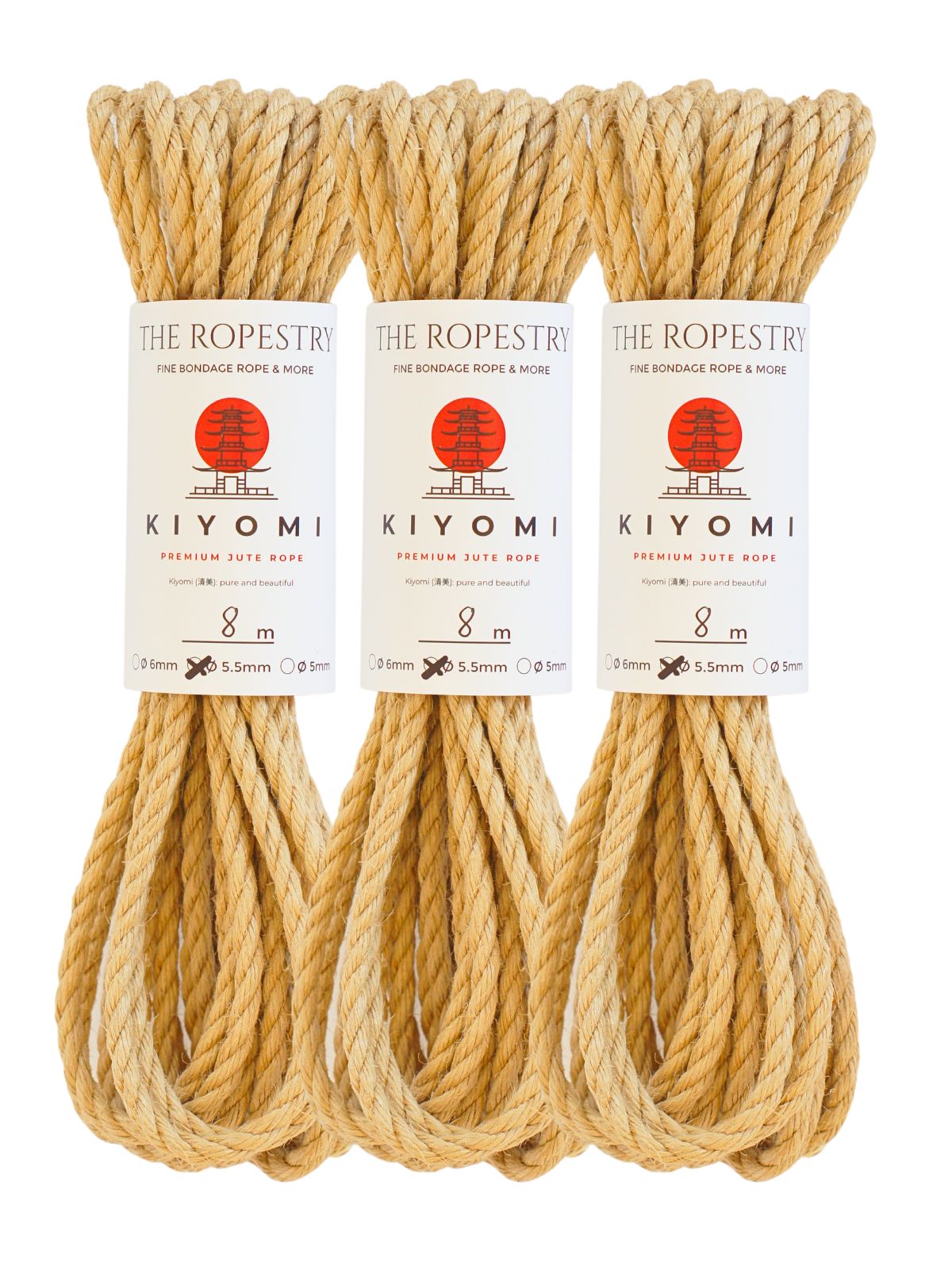 ø 5.5 mm KIYOMI strong single-ply Z-twist medium-lay jute rope for Shibari & Kinbaku applications, untreated, durable & versatile, JBO-free  ø 5.5 mm KIYOMI strong single-ply Z-twist medium-lay jute rope for Shibari & Kinbaku applications, untreated, durable & versatile, JBO-free
