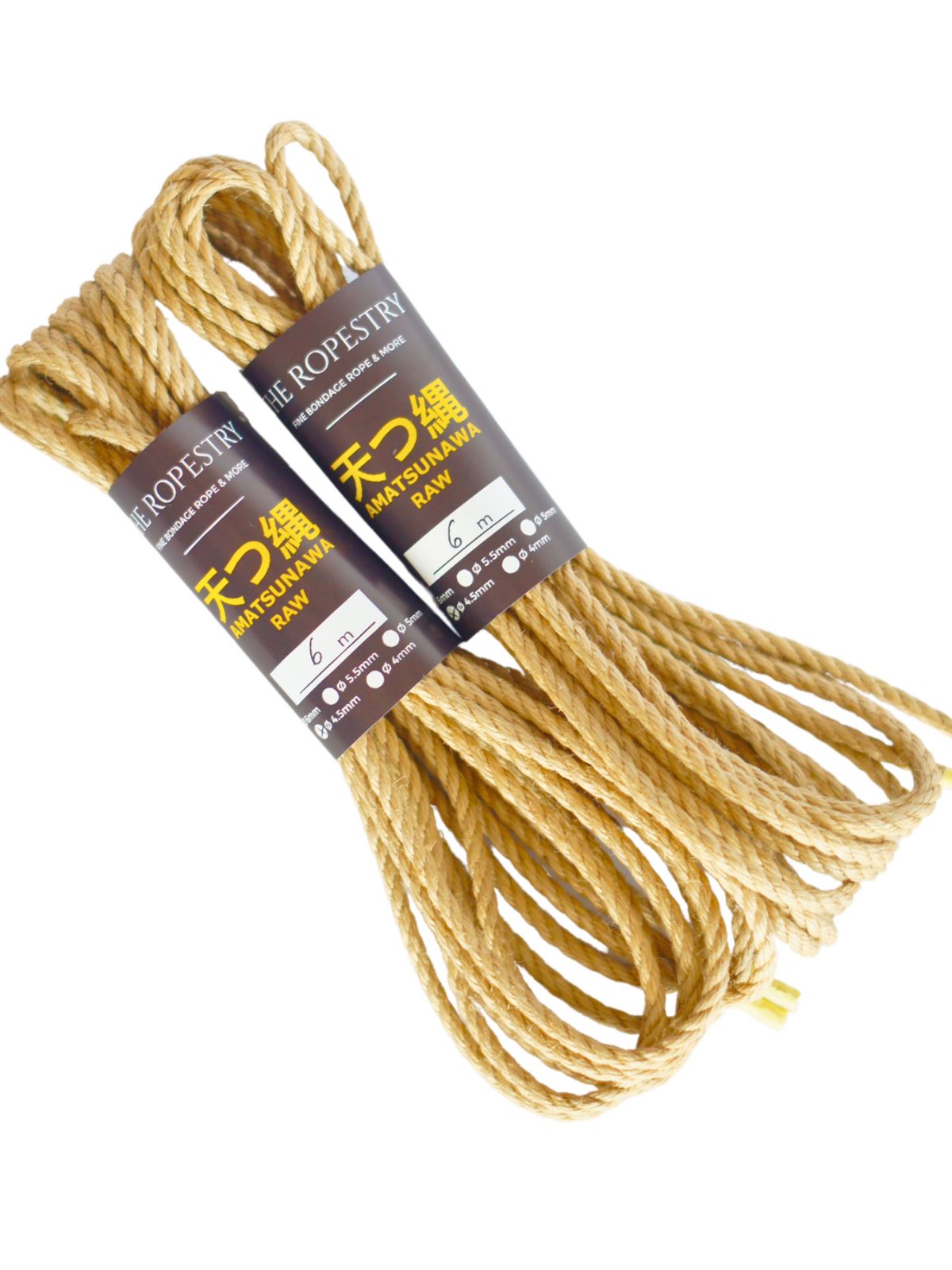 ø 4.5mm RAW AMATSUNAWA 4/5 jute rope for Shibari, Kinbaku bondage, various lengths and sets