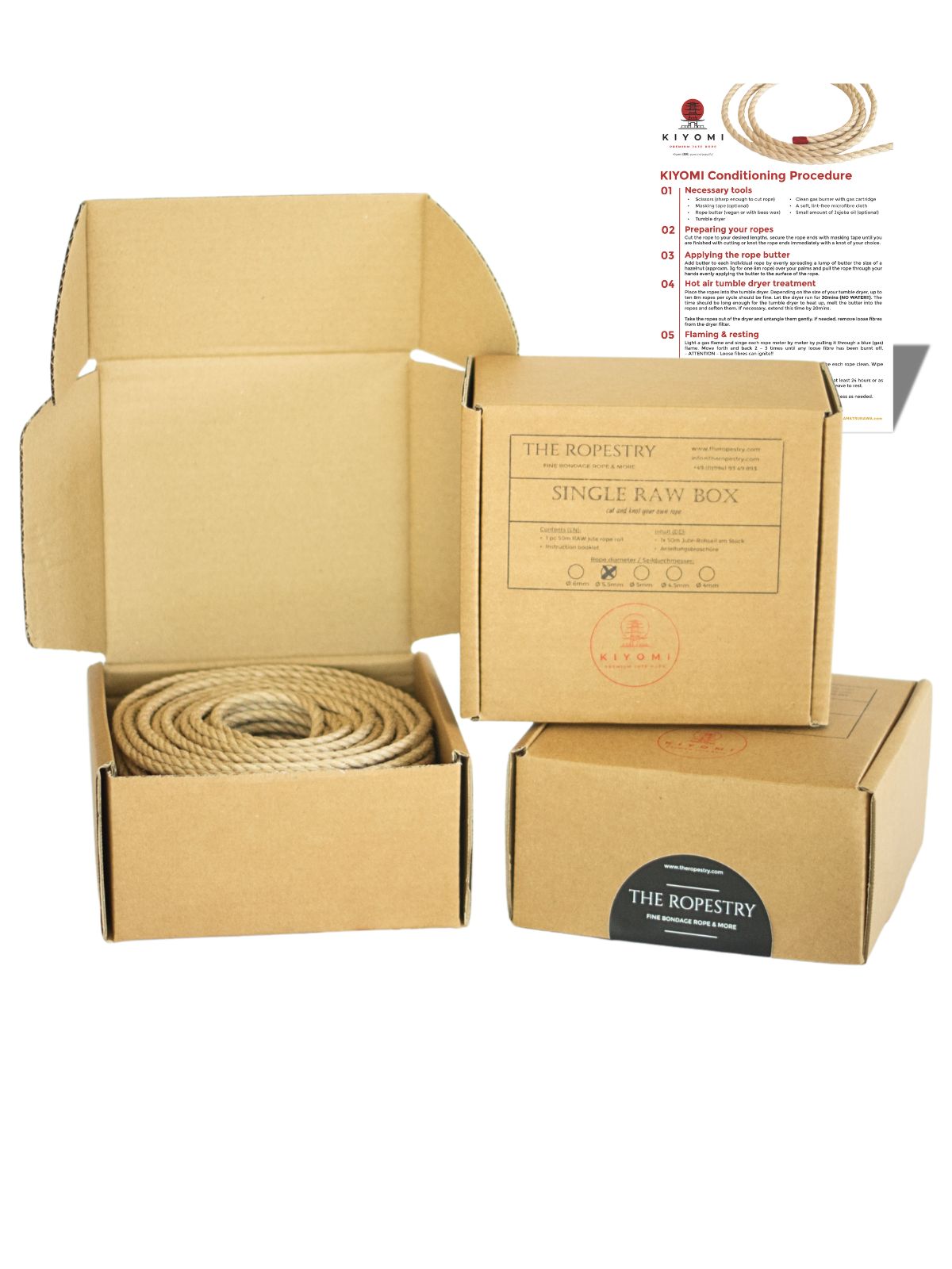 KIYOMI SINGLE RAW ROLL - 50m raw jute rope for bondage, Shibari and Kinbaku, cut and knot your own ropes
