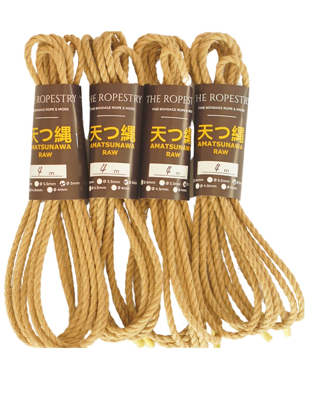 ø 5mm RAW AMATSUNAWA 5/0 jute rope for Shibari, Kinbaku bondage, various lengths and sets