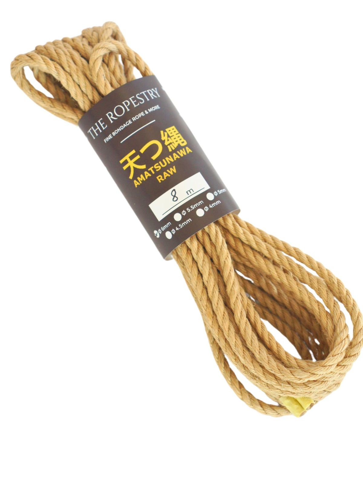 ø 6mm RAW AMATSUNAWA 6/0 jute rope for Shibari, Kinbaku bondage, untreated, chemical free