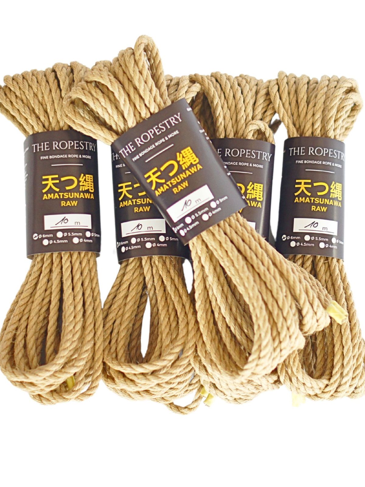 ø 6mm RAW AMATSUNAWA 6/0 jute rope for Shibari, Kinbaku bondage, untreated, chemical free