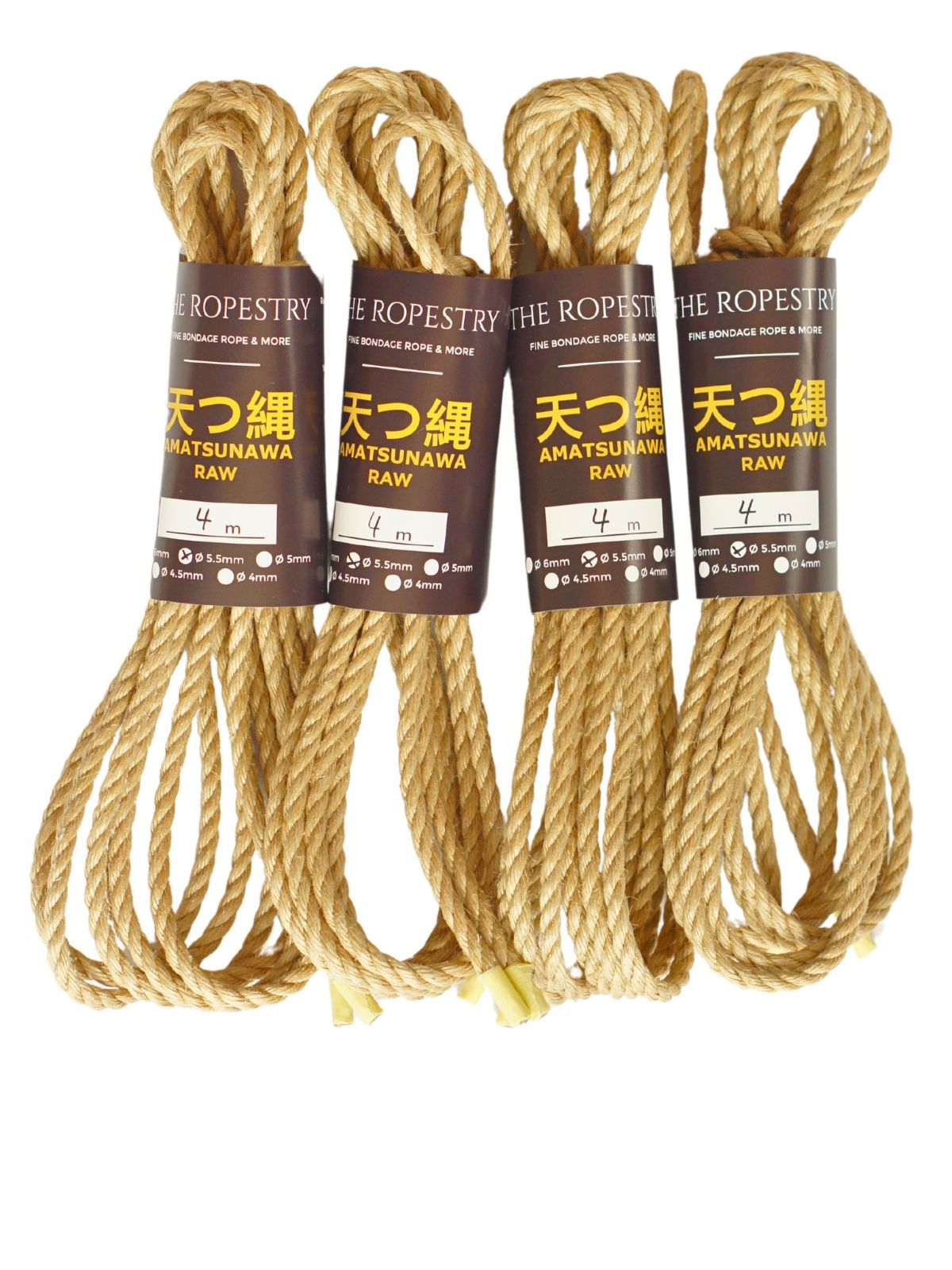 ø 5.5mm RAW AMATSUNAWA 5/5 jute rope for Shibari, Kinbaku bondage, untreated, JBO-free