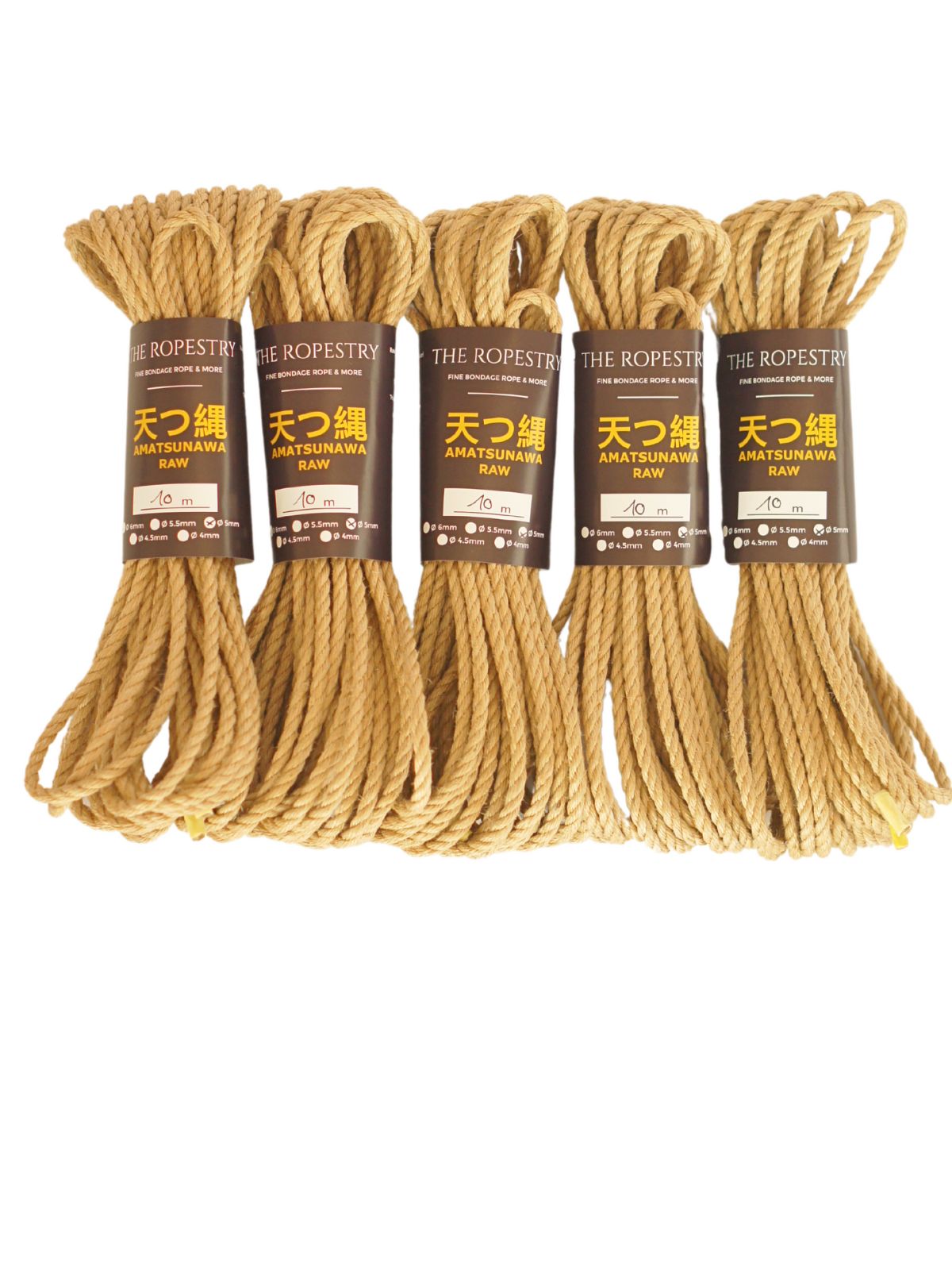 ø 5mm RAW AMATSUNAWA 5/0 jute rope for Shibari, Kinbaku bondage, various lengths and sets