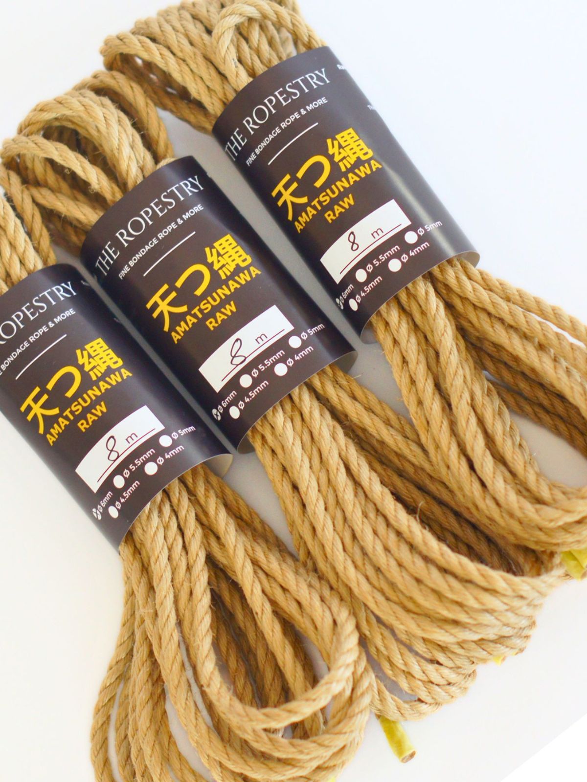 ø 6mm RAW AMATSUNAWA 6/0 jute rope for Shibari, Kinbaku bondage, untreated, chemical free