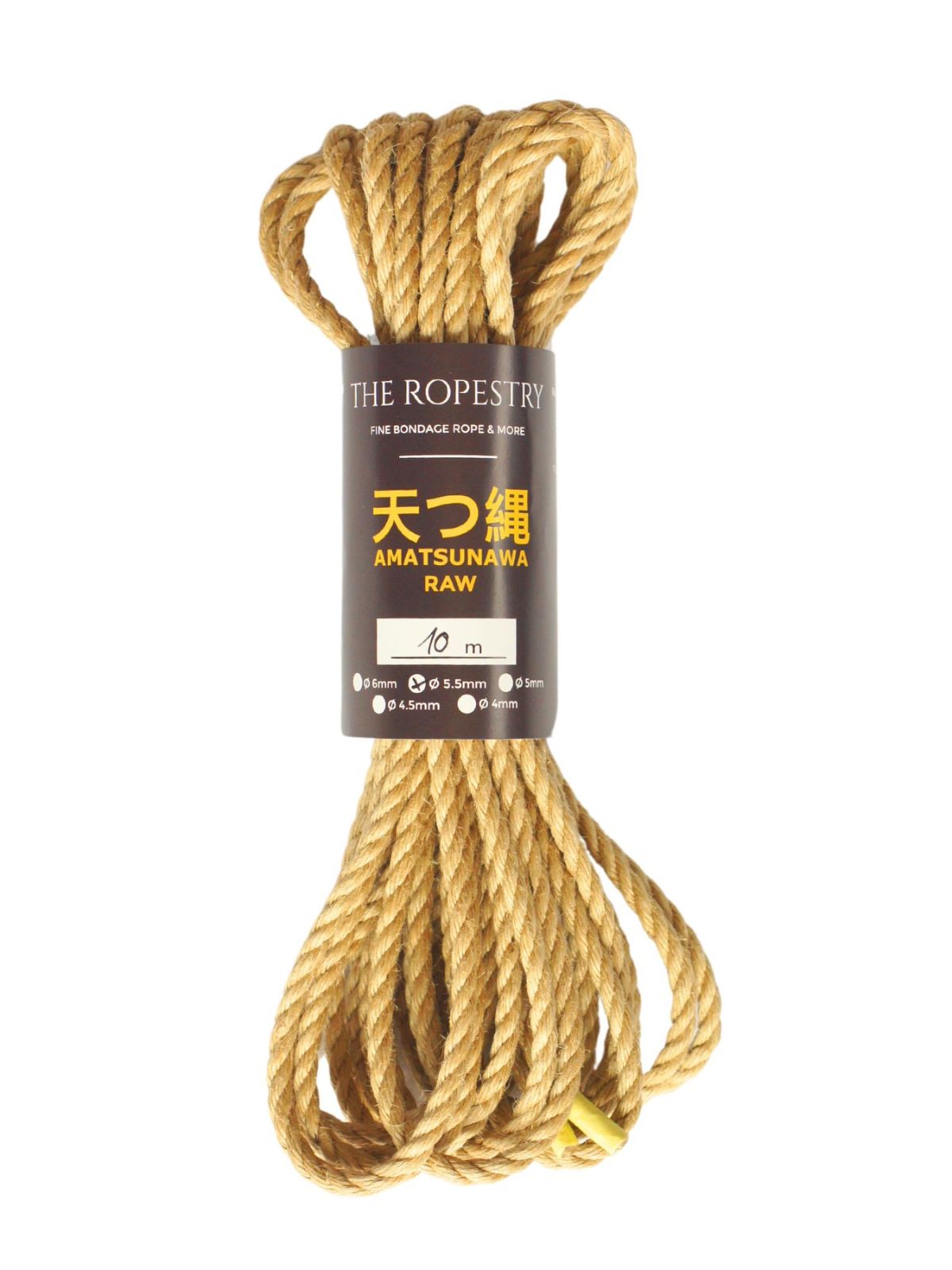 ø 5.5mm RAW AMATSUNAWA 5/5 jute rope for Shibari, Kinbaku bondage, untreated, JBO-free