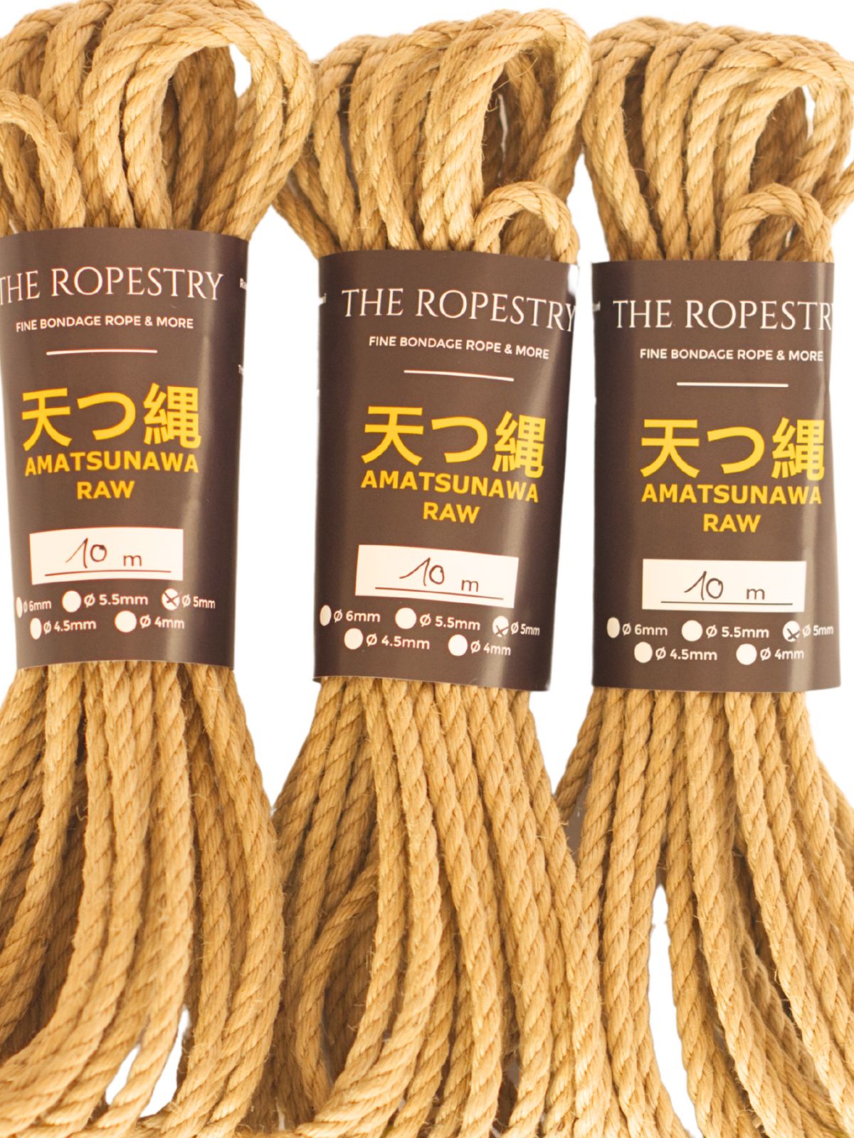 ø 5mm RAW AMATSUNAWA 5/0 jute rope for Shibari, Kinbaku bondage, various lengths and sets