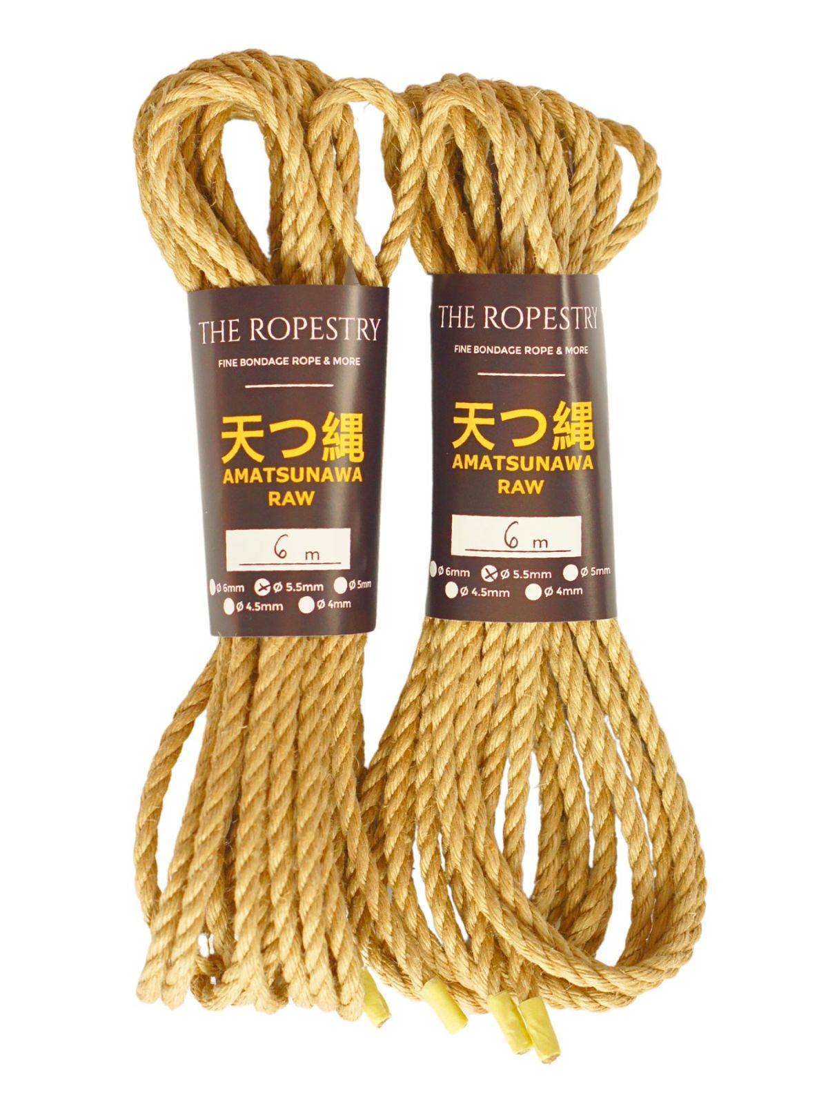 ø 5.5mm RAW AMATSUNAWA 5/5 jute rope for Shibari, Kinbaku bondage, untreated, JBO-free