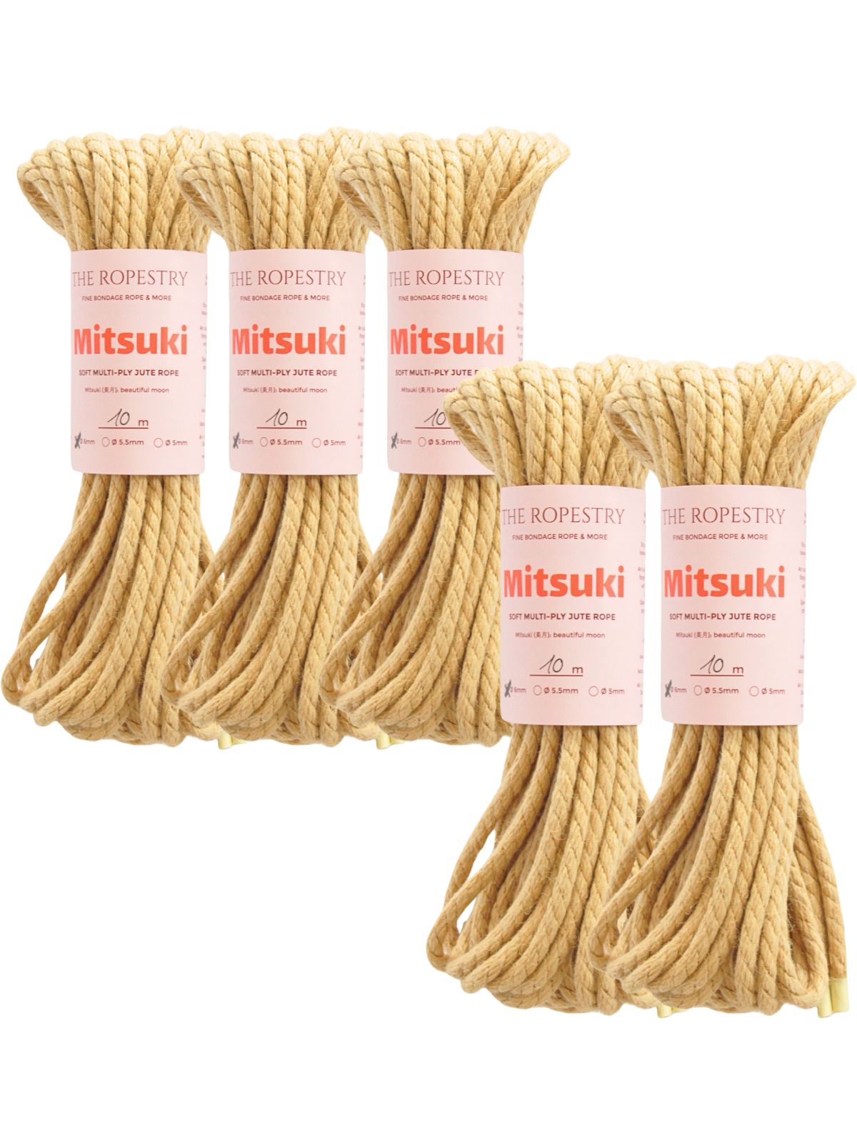 ø 6mm Mitsuki jute rope for Shibari, Kinbaku bondage, untreated, chemical free, soft, loose-lay ø 6mm Mitsuki jute rope for Shibari, Kinbaku bondage, untreated, chemical free, soft, loose-lay