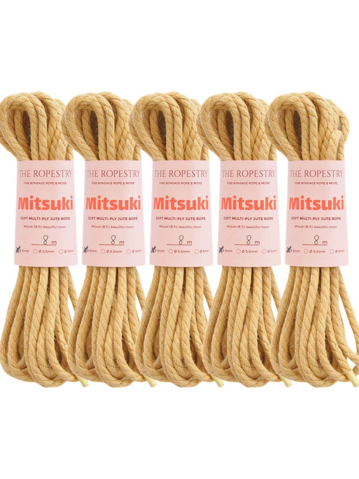 ø 6mm Mitsuki jute rope for Shibari, Kinbaku bondage, untreated, chemical free, soft, loose-lay ø 6mm Mitsuki jute rope for Shibari, Kinbaku bondage, untreated, chemical free, soft, loose-lay
