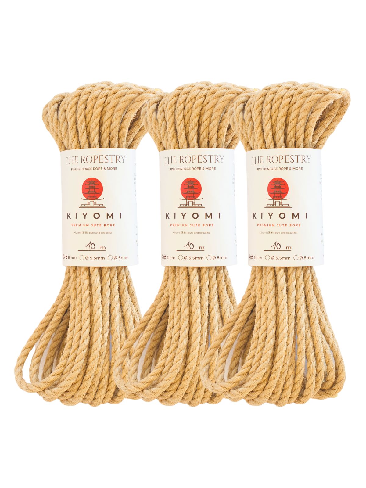 ø 6mm KIYOMI strong single-ply Z-twist medium-lay jute rope for Shibari & Kinbaku applications, untreated, durable & versatile, JBO-free  ø 6mm KIYOMI strong single-ply Z-twist medium-lay jute rope for Shibari & Kinbaku applications, untreated, durable & versatile, JBO-free
