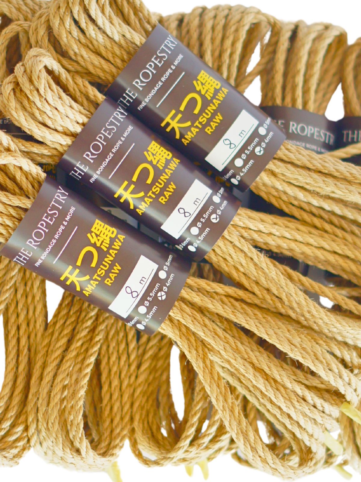 ø 4mm RAW AMATSUNAWA 4/0 jute rope for Shibari, Kinbaku bondage, various lengths and sets