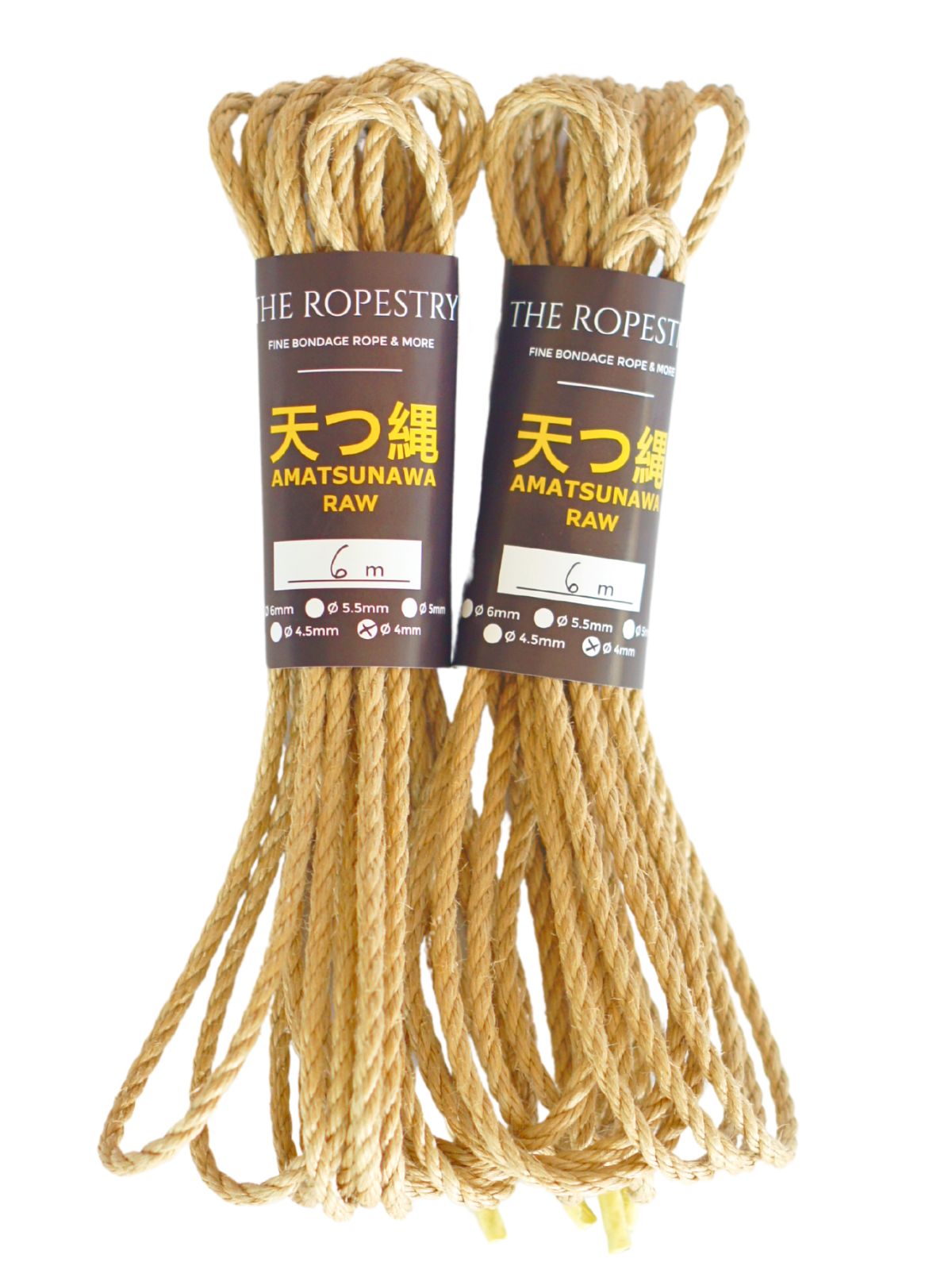 ø 4mm RAW AMATSUNAWA 4/0 jute rope for Shibari, Kinbaku bondage, various lengths and sets