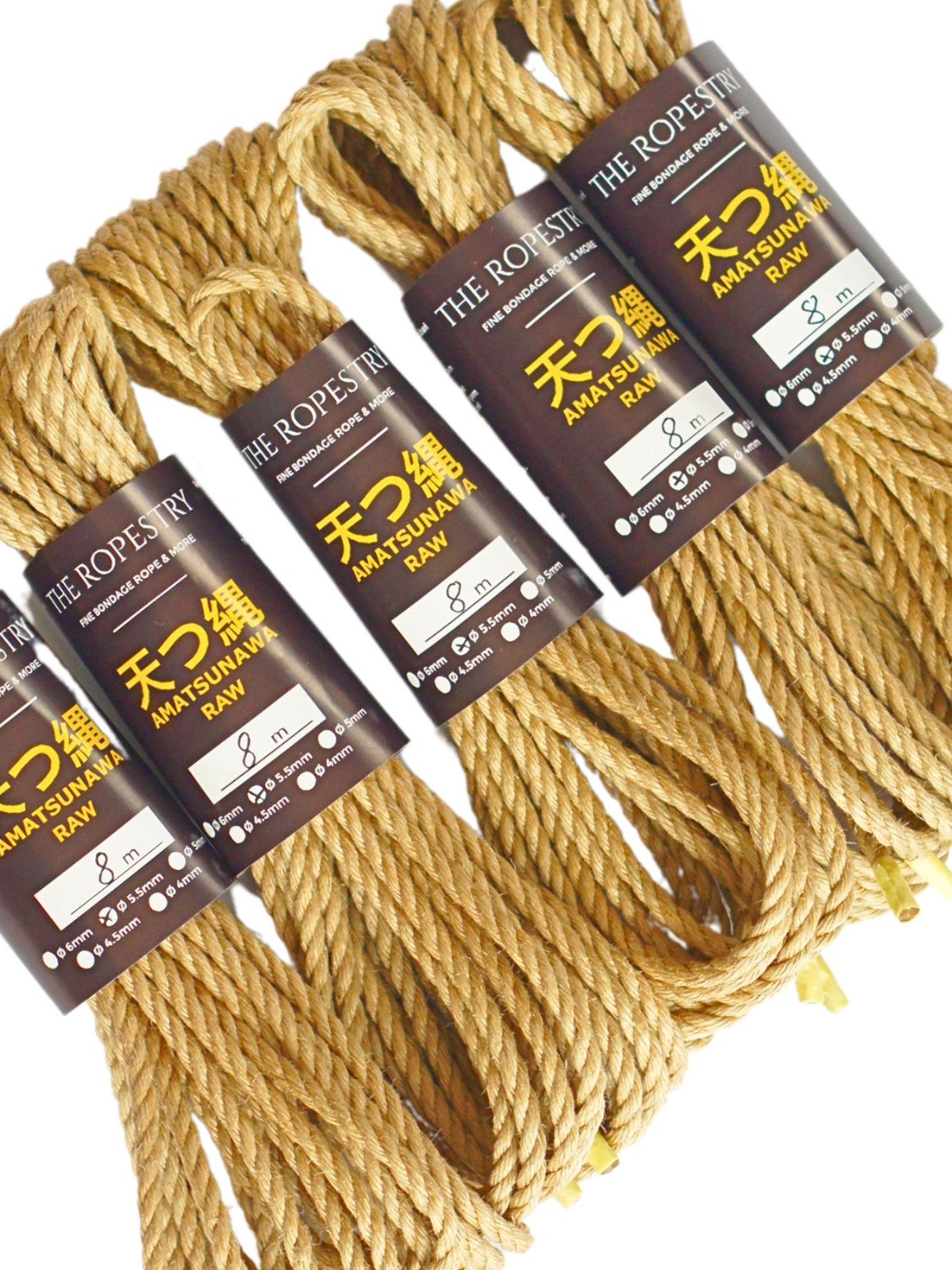 ø 5.5mm RAW AMATSUNAWA 5/5 jute rope for Shibari, Kinbaku bondage, untreated, JBO-free