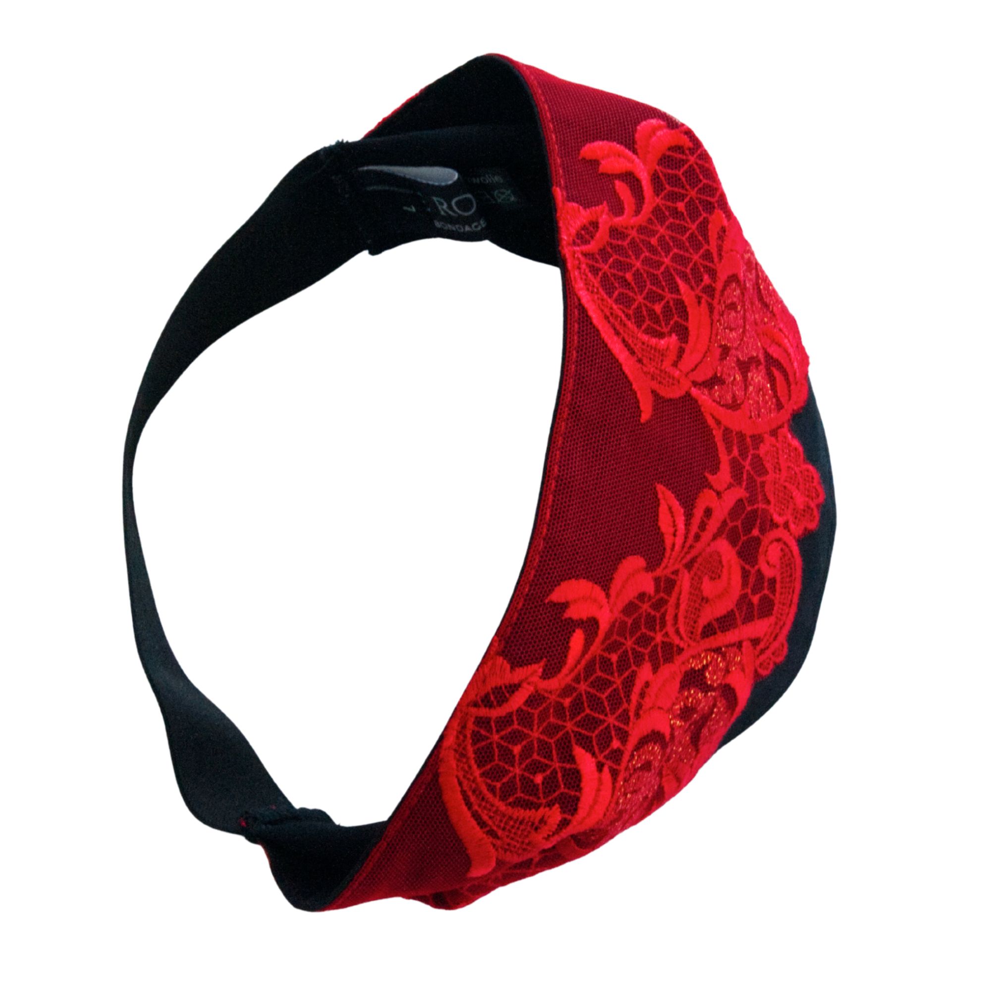 Augenbinde "Florenza" mit leuchtend rot-goldener Spitze – für Shibari & Sensory Play, Meditationsmaske | Exklusiv-Design von TheRopestry