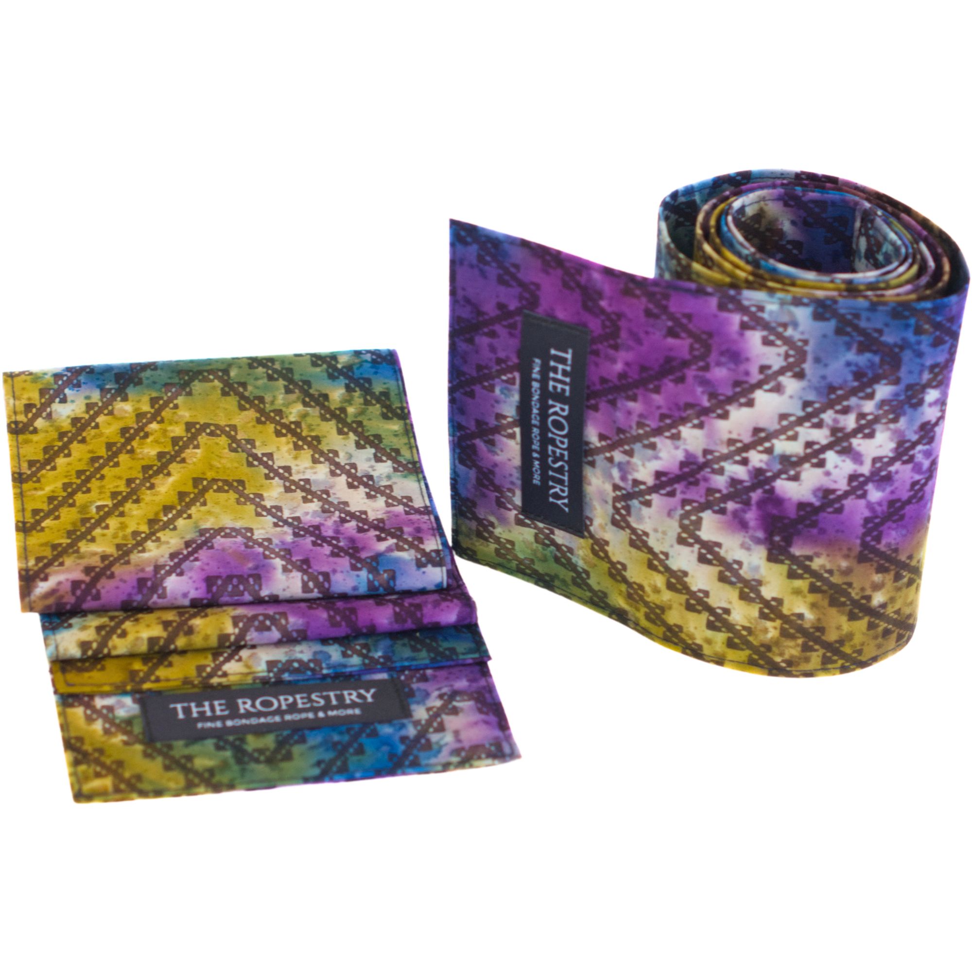 Augenbinde, handgefärbte Batik-Baumwolle – 3-lagige Schlafmaske & Bondage-Fesselung – Multifunktionales Band, Shibari Accessoire | TheRopestry