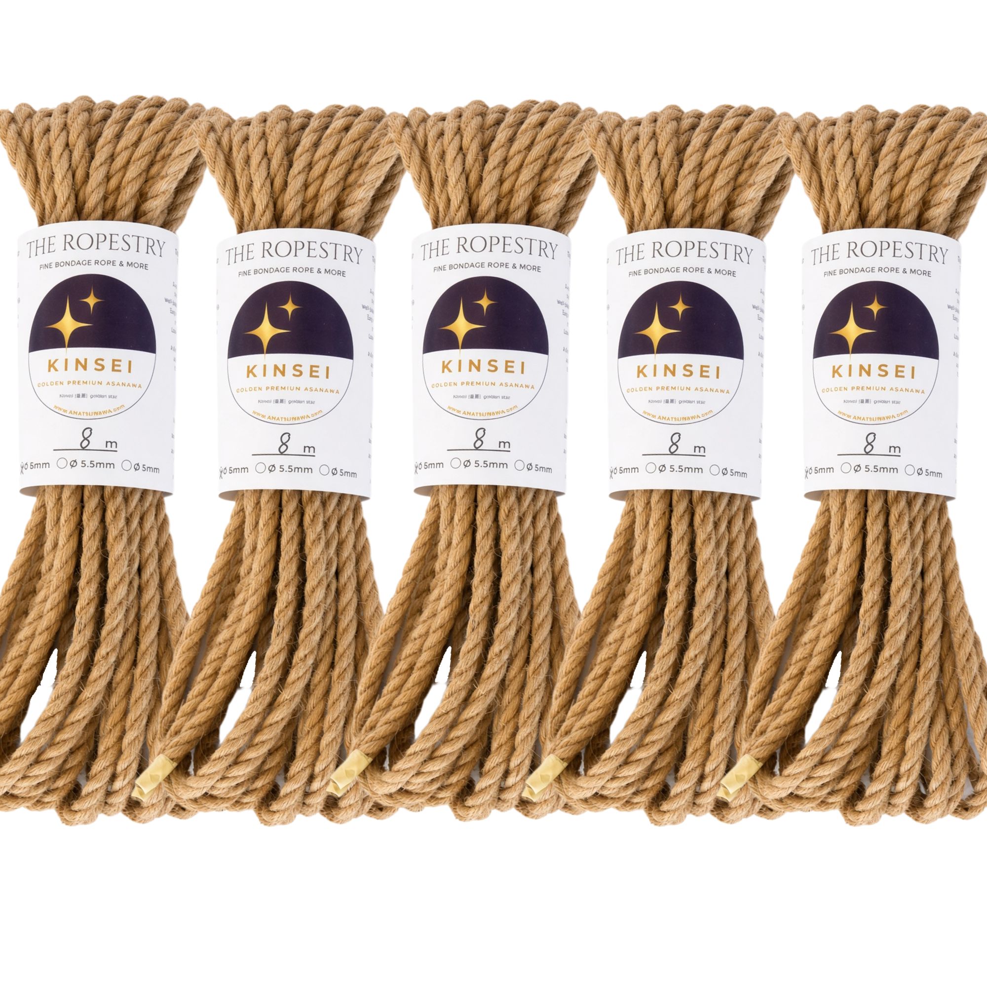 ø 6mm KINSEI golden premium jute rope, Z-twist medium-lay jute rope for Shibari & Kinbaku applications, untreated, JBO-free | TheRopestry