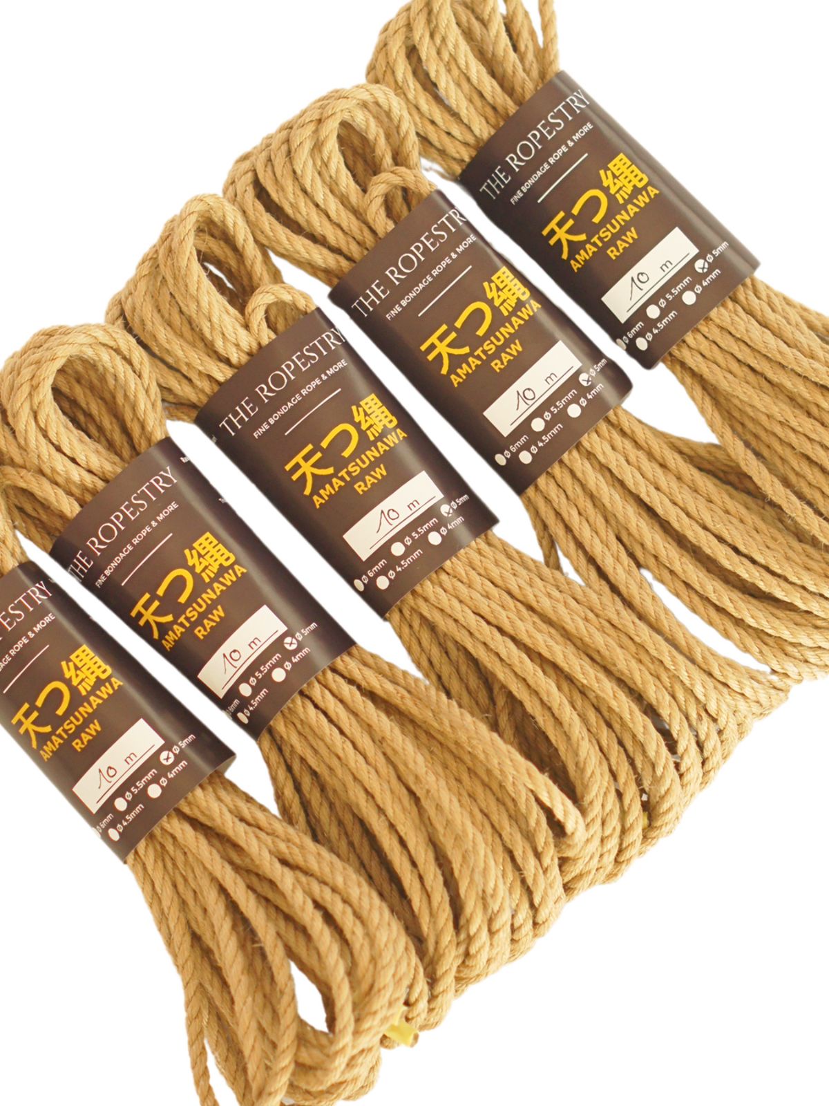ø 5mm RAW AMATSUNAWA 5/0 jute rope for Shibari, Kinbaku bondage, various lengths and sets