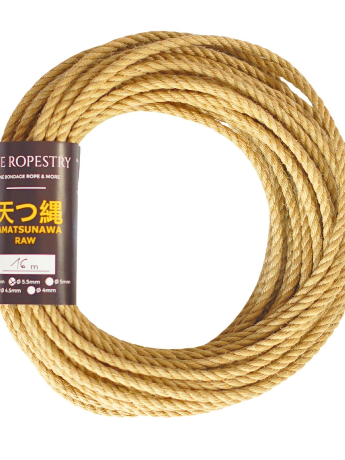 ø 5.5mm RAW AMATSUNAWA 5/5 jute rope for Shibari, Kinbaku bondage, untreated, JBO-free