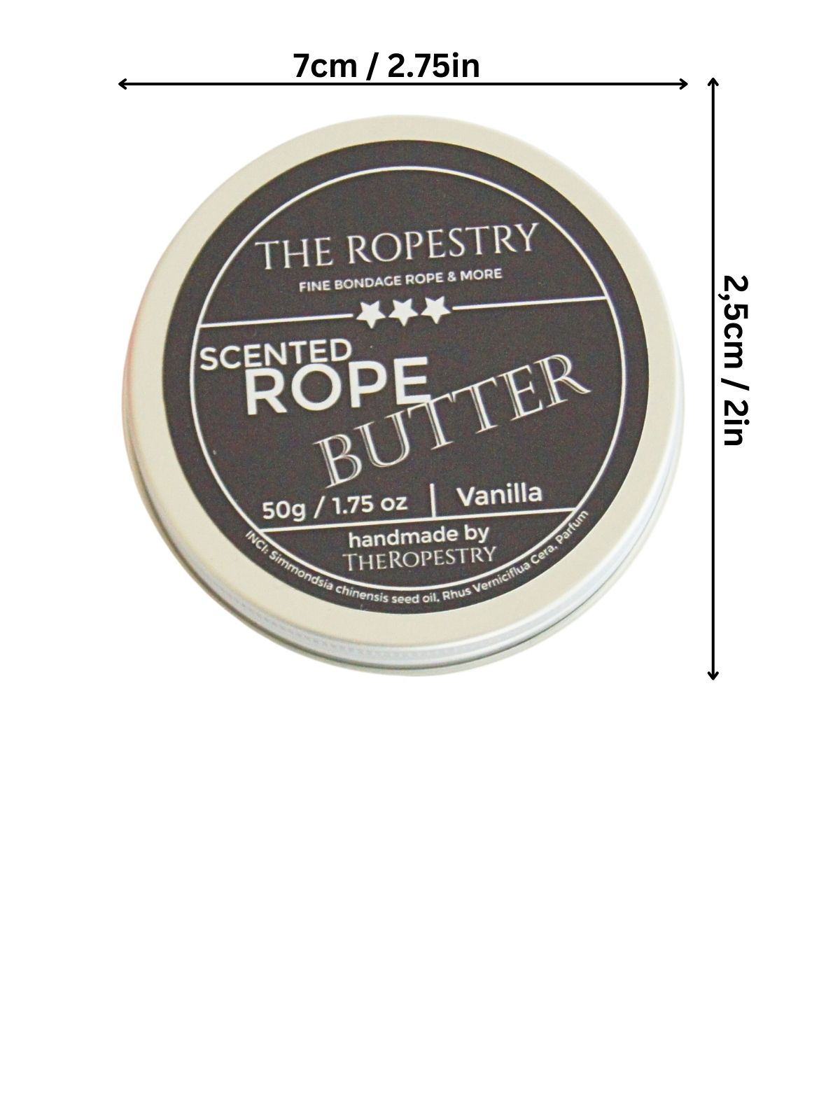 Scented vegan rope butter for the care and conditioning of natural jute ropes, shiny finish Scented vegan rope butter for the care and conditioning of natural jute ropes, shiny finish