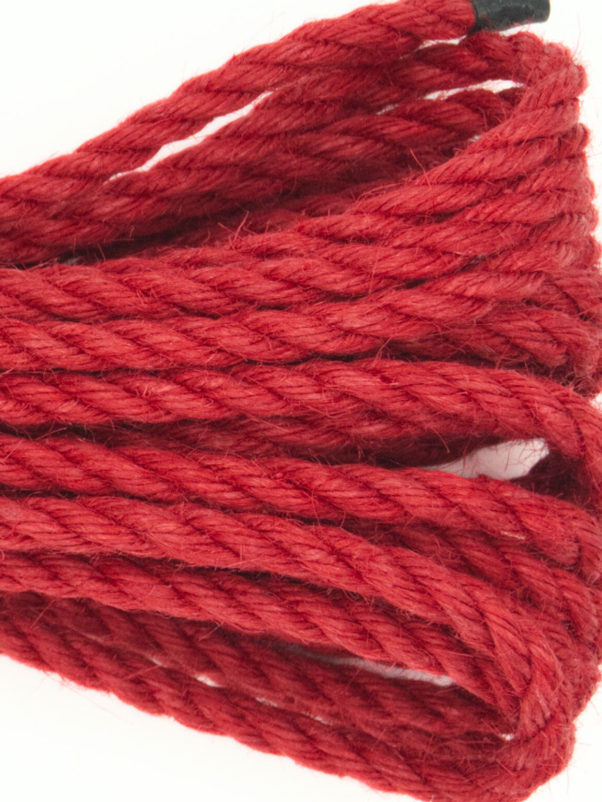 ø 5mm KIYOMI RED strong single-ply Z-twist medium-lay jute rope for Shibari & Kinbaku applications, untreated, JBO-free 
