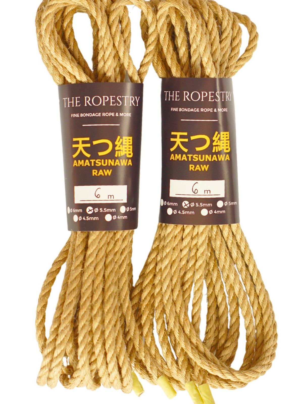 ø 5.5mm RAW AMATSUNAWA 5/5 jute rope for Shibari, Kinbaku bondage, untreated, JBO-free