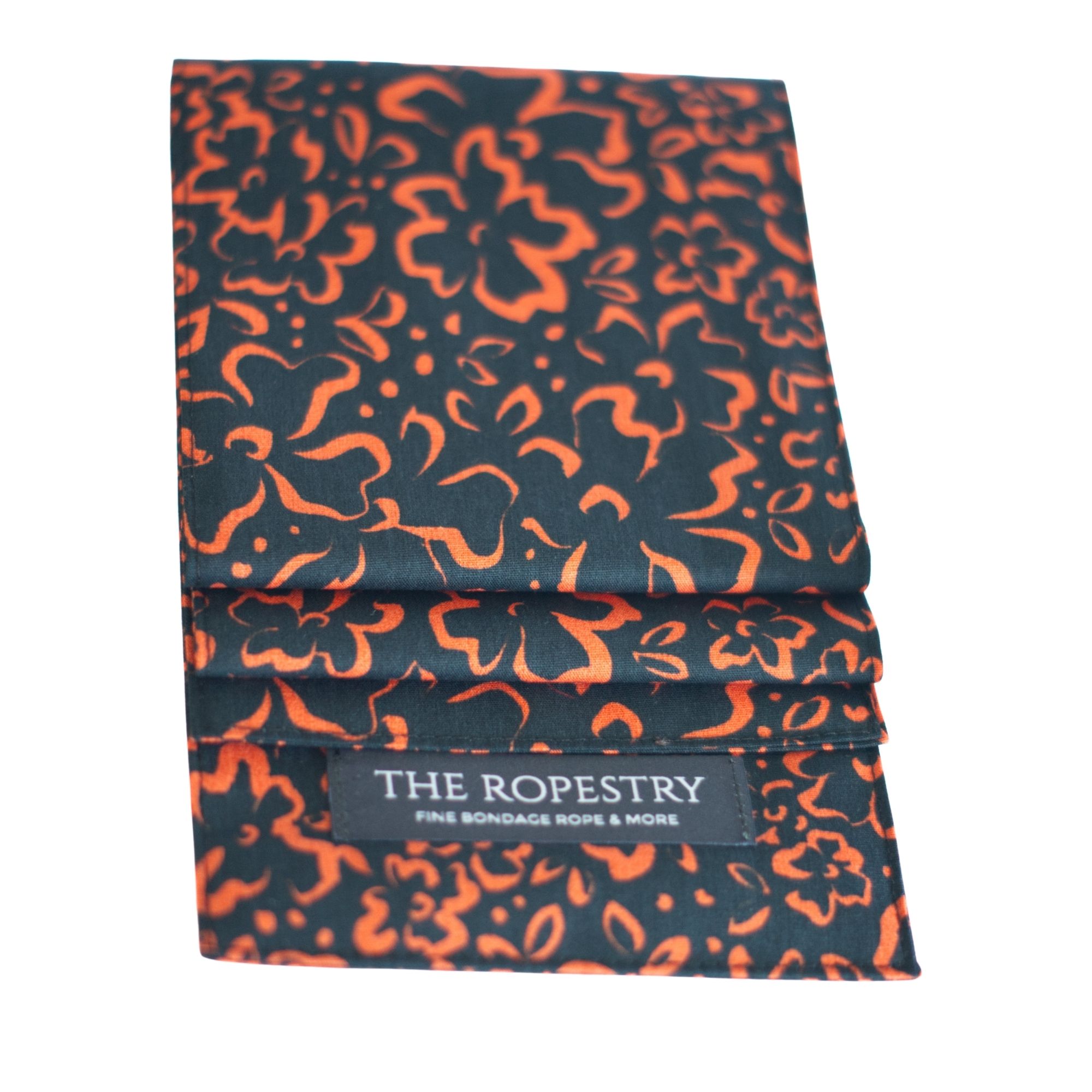 Blindfold "Black Blossom" pure cotton with allover print – 3-Ply Sleep Mask & Bondage Restraint – Multi-use Tie, Shibari Accessoire