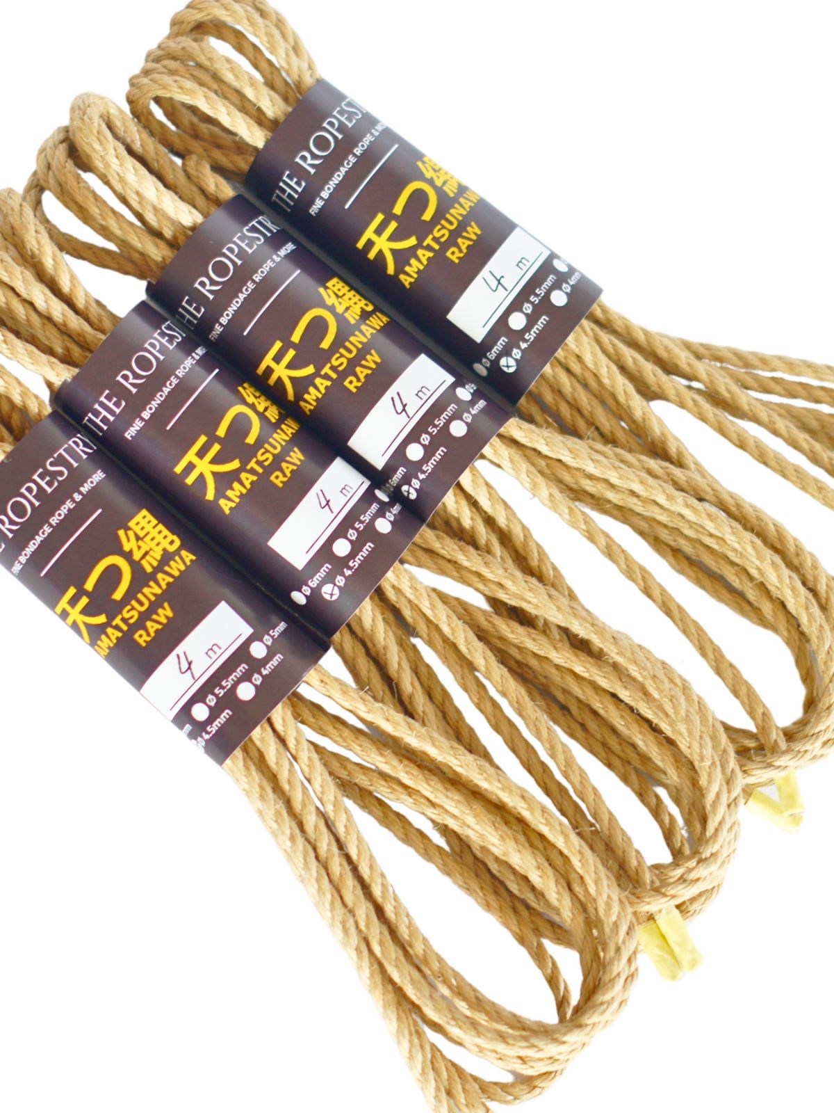 ø 4.5mm RAW AMATSUNAWA 4/5 jute rope for Shibari, Kinbaku bondage, various lengths and sets