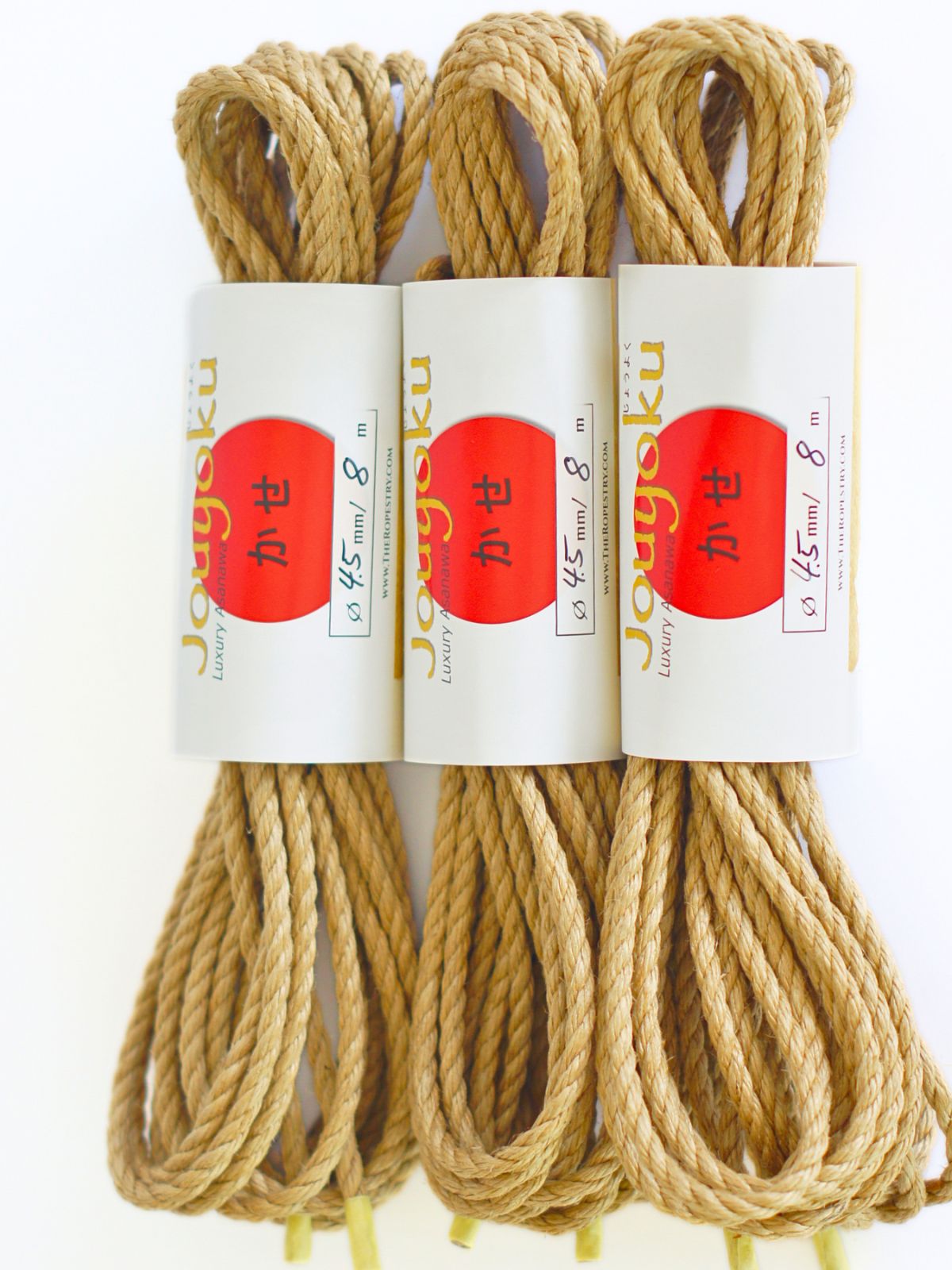 ø 4.5mm JOUYOKU ready-to-use jute rope for Shibari, Kinbaku bondage, various lengths and sets