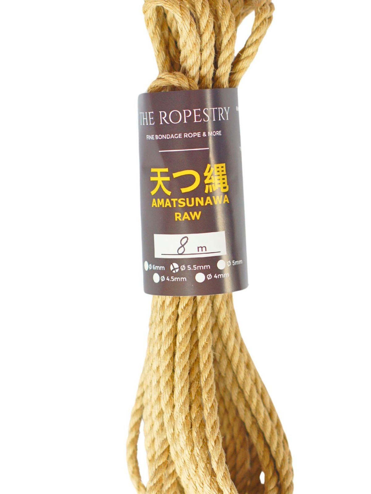 ø 5.5mm RAW AMATSUNAWA 5/5 jute rope for Shibari, Kinbaku bondage, untreated, JBO-free