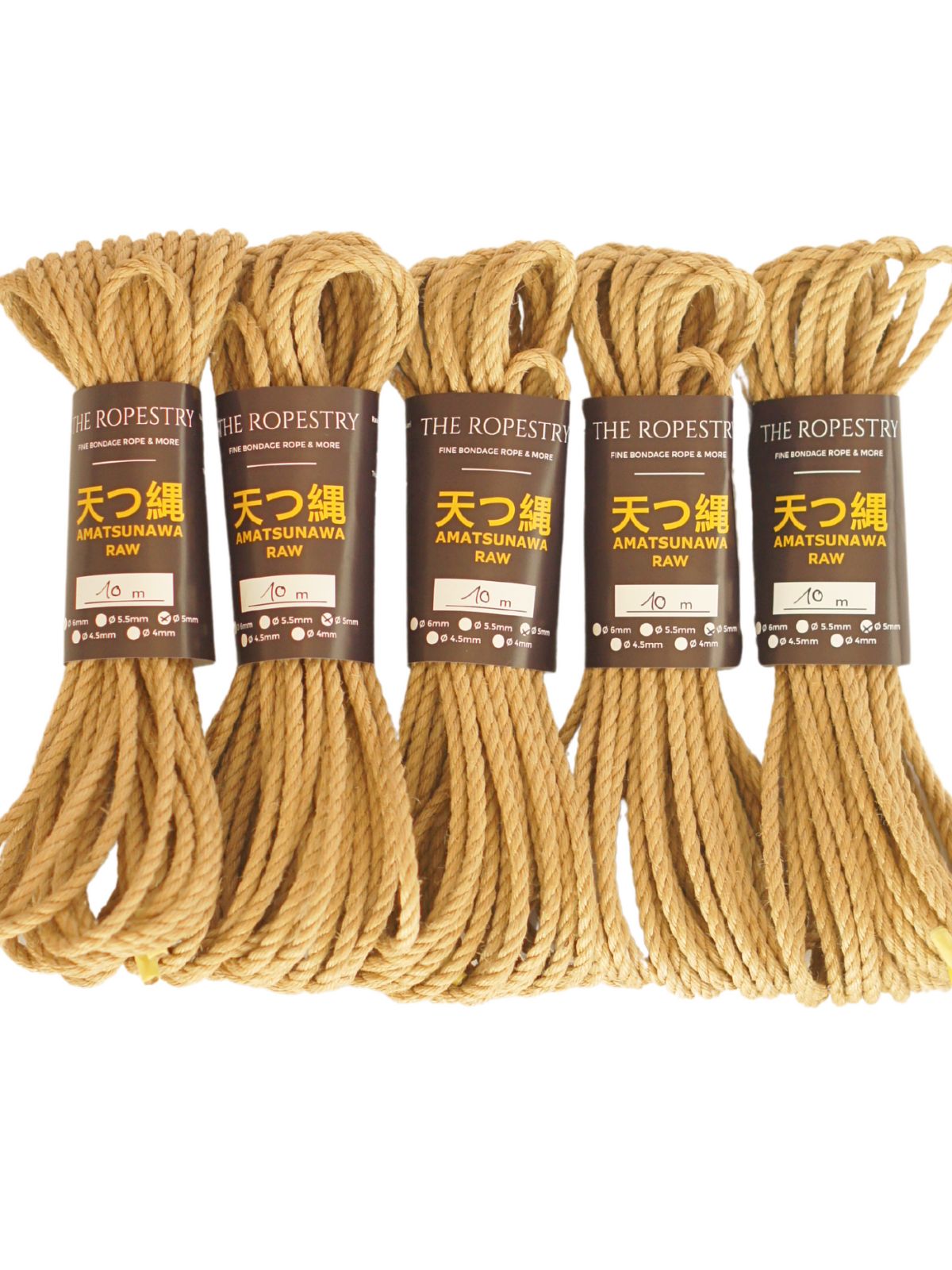 ø 5mm RAW AMATSUNAWA 5/0 jute rope for Shibari, Kinbaku bondage, various lengths and sets
