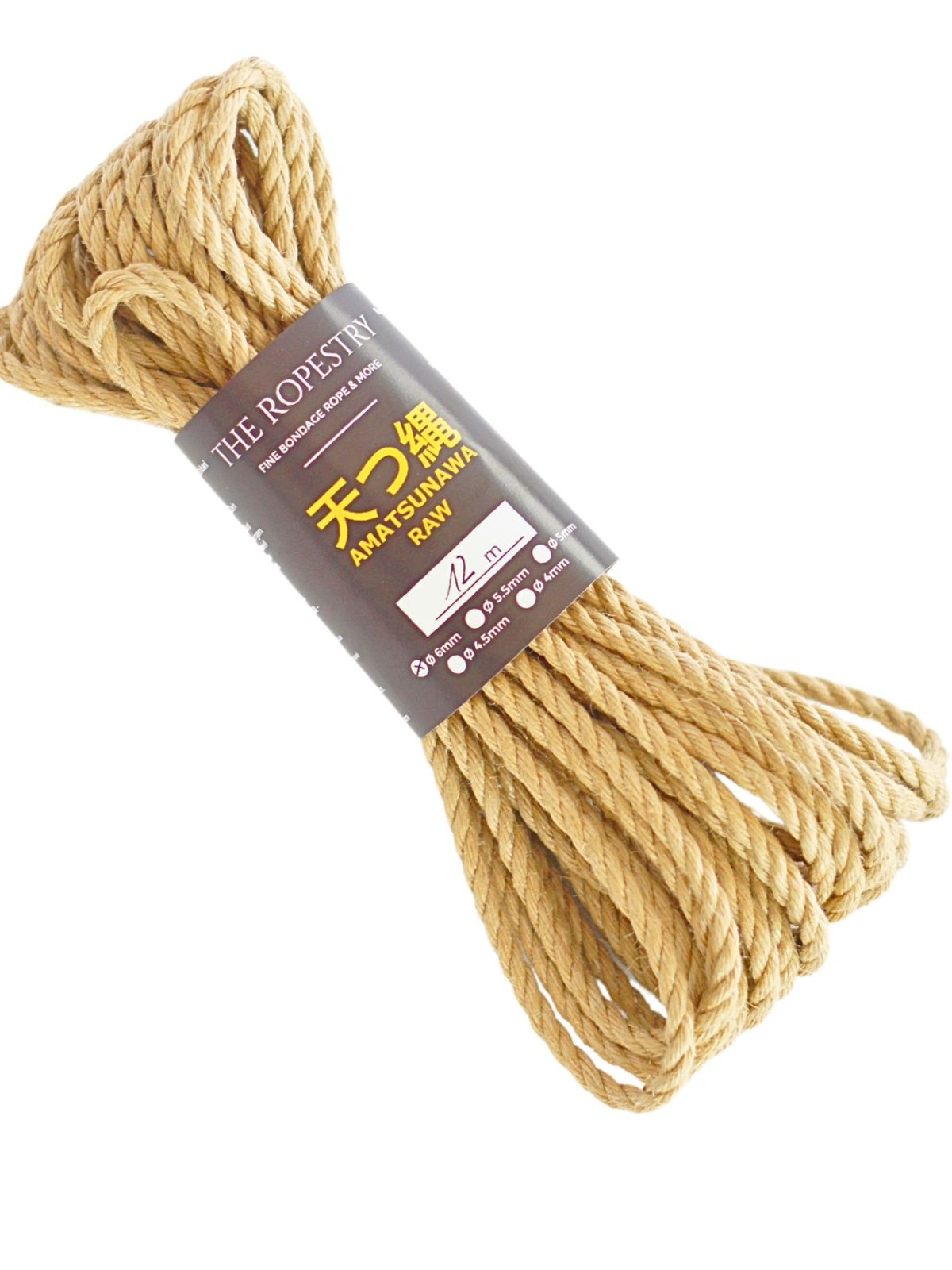 ø 6mm RAW AMATSUNAWA 6/0 jute rope for Shibari, Kinbaku bondage, untreated, chemical free