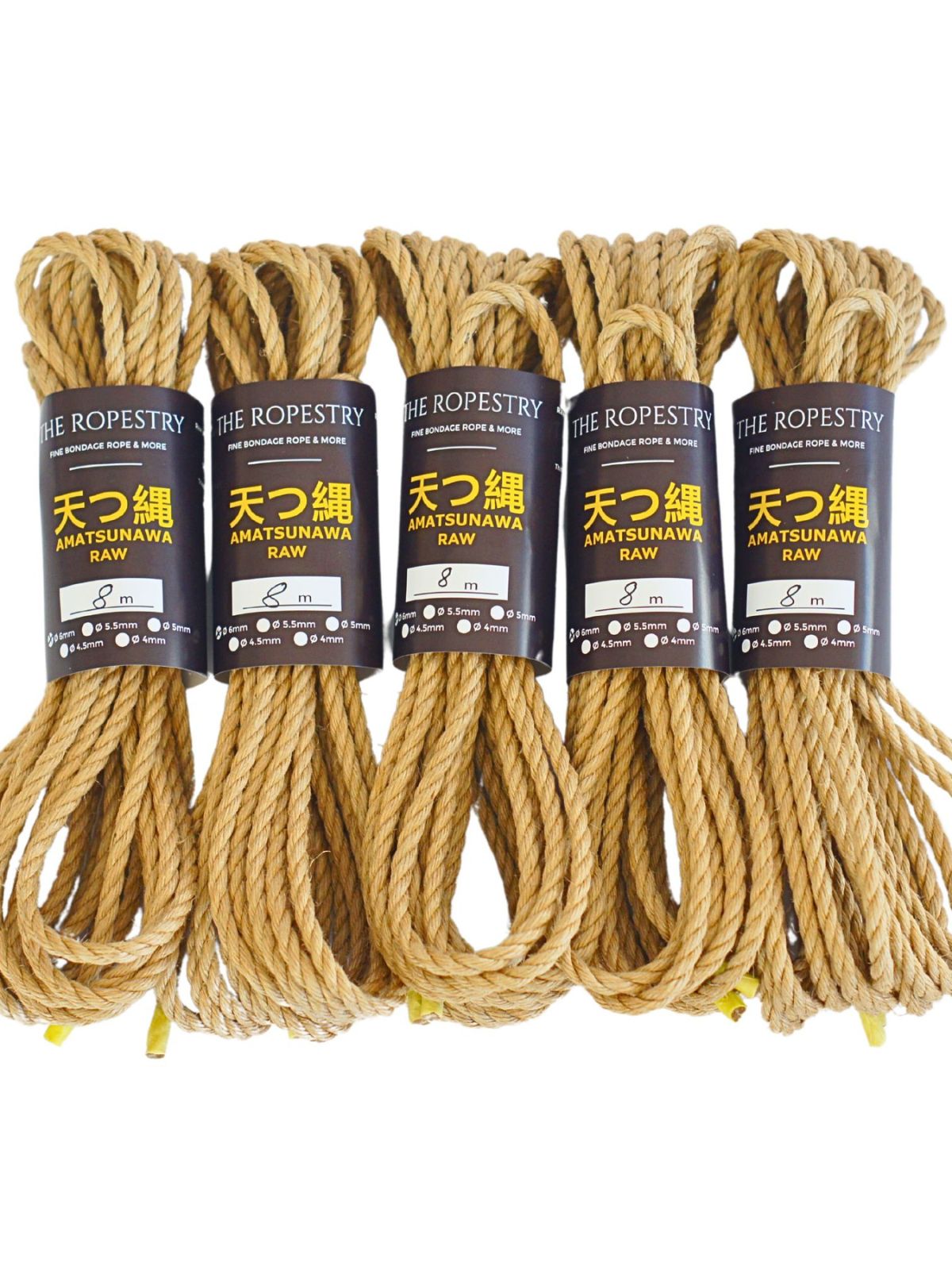 ø 6mm RAW AMATSUNAWA 6/0 jute rope for Shibari, Kinbaku bondage, untreated, chemical free