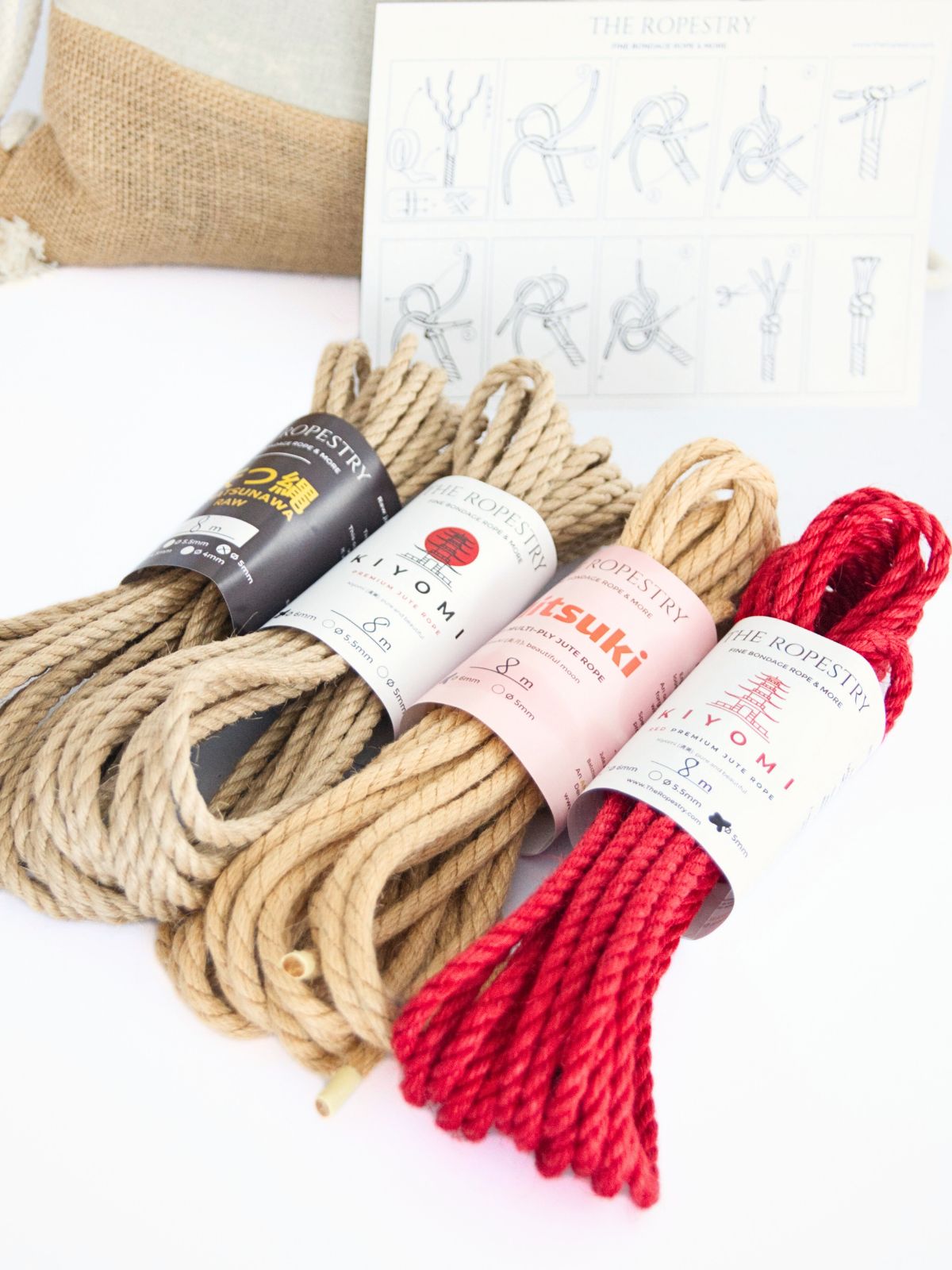 Mystery Rope Set - A surprise selection of 8.30 m jute ropes, mixed from our range, plus a storage bag, instructions etc.