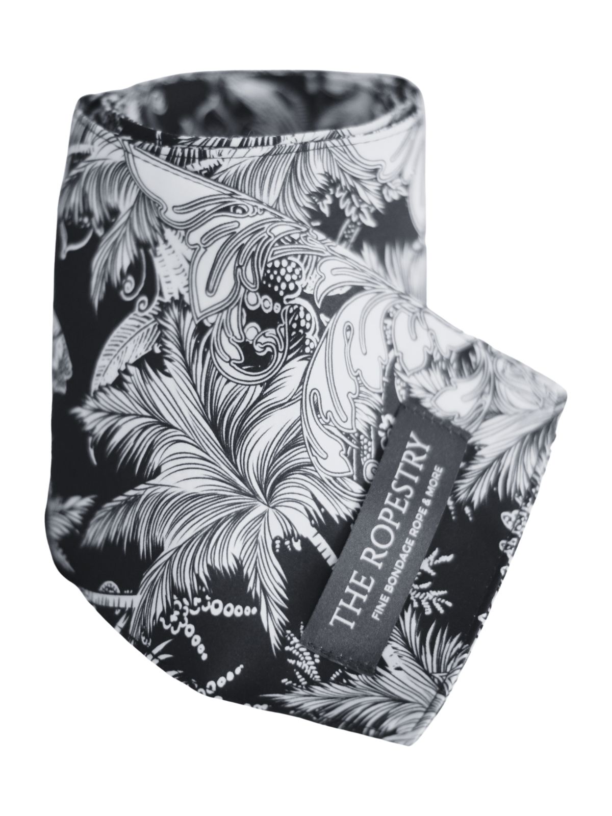 Blindfold "Palmtree", 100% cotton, 3-ply, handmade, black and white Blindfold "Palmtree", 100% cotton, 3-ply, handmade, black and white