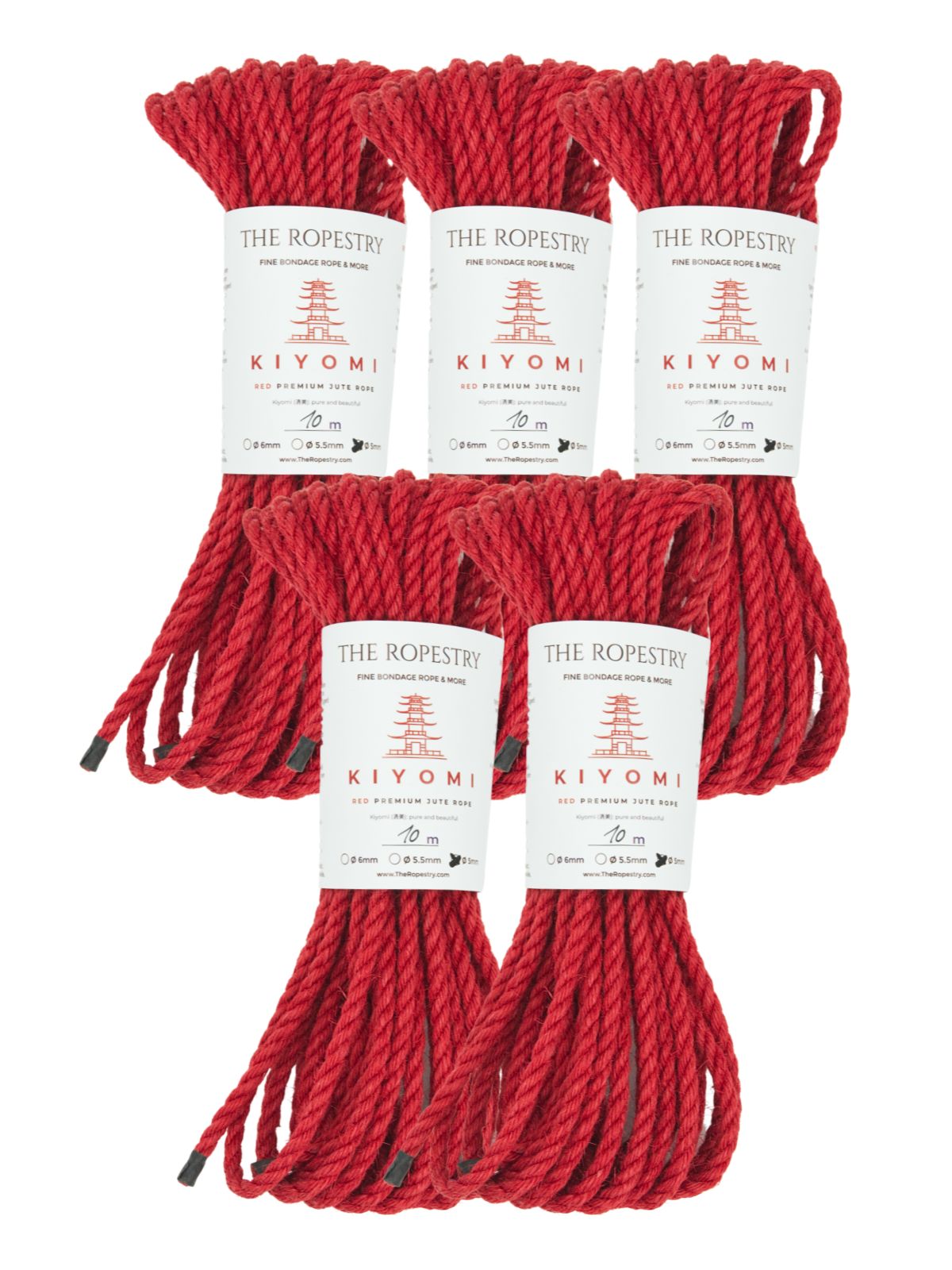 ø 5mm KIYOMI RED strong single-ply Z-twist medium-lay jute rope for Shibari & Kinbaku applications, untreated, JBO-free  ø 5mm KIYOMI RED strong single-ply Z-twist medium-lay jute rope for Shibari & Kinbaku applications, untreated, JBO-free