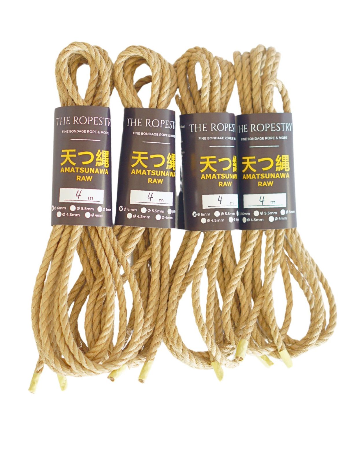 ø 6mm RAW AMATSUNAWA 6/0 jute rope for Shibari, Kinbaku bondage, untreated, chemical free