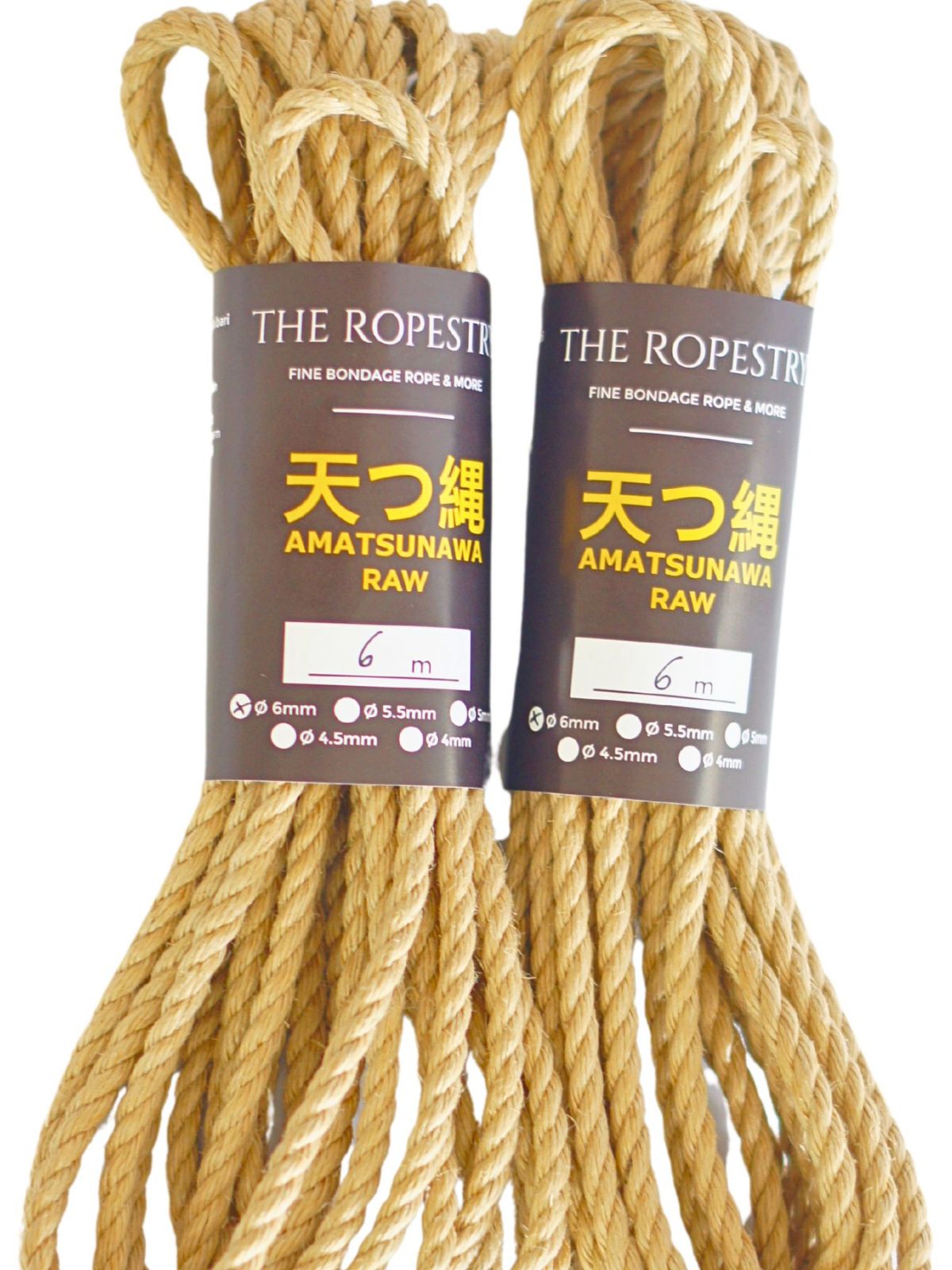 ø 6mm RAW AMATSUNAWA 6/0 jute rope for Shibari, Kinbaku bondage, untreated, chemical free
