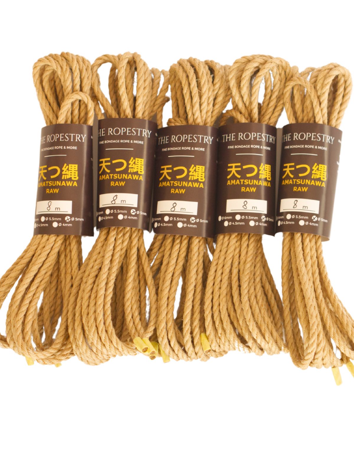 ø 5mm RAW AMATSUNAWA 5/0 jute rope for Shibari, Kinbaku bondage, various lengths and sets