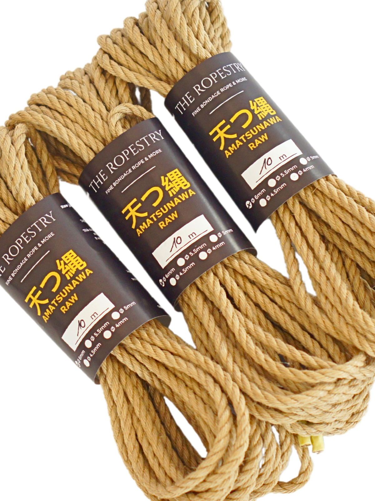ø 6mm RAW AMATSUNAWA 6/0 jute rope for Shibari, Kinbaku bondage, untreated, chemical free