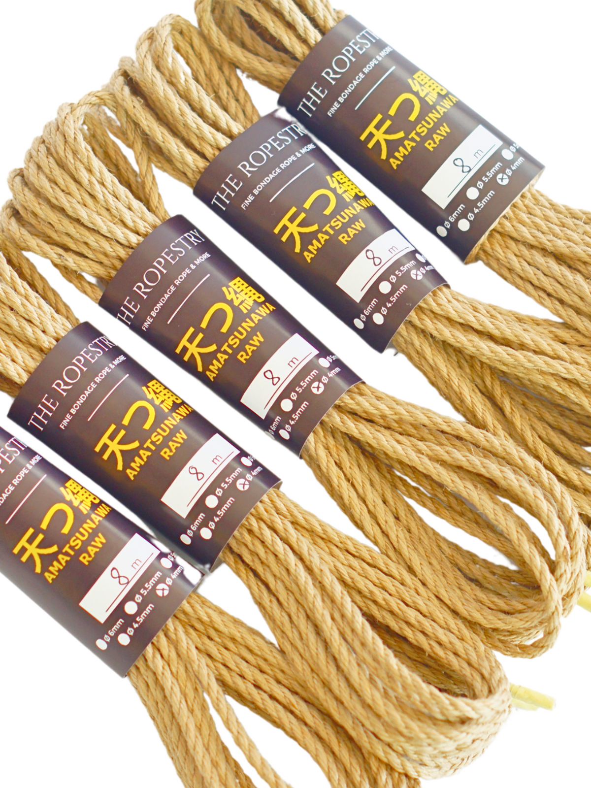 ø 4mm RAW AMATSUNAWA 4/0 jute rope for Shibari, Kinbaku bondage, various lengths and sets