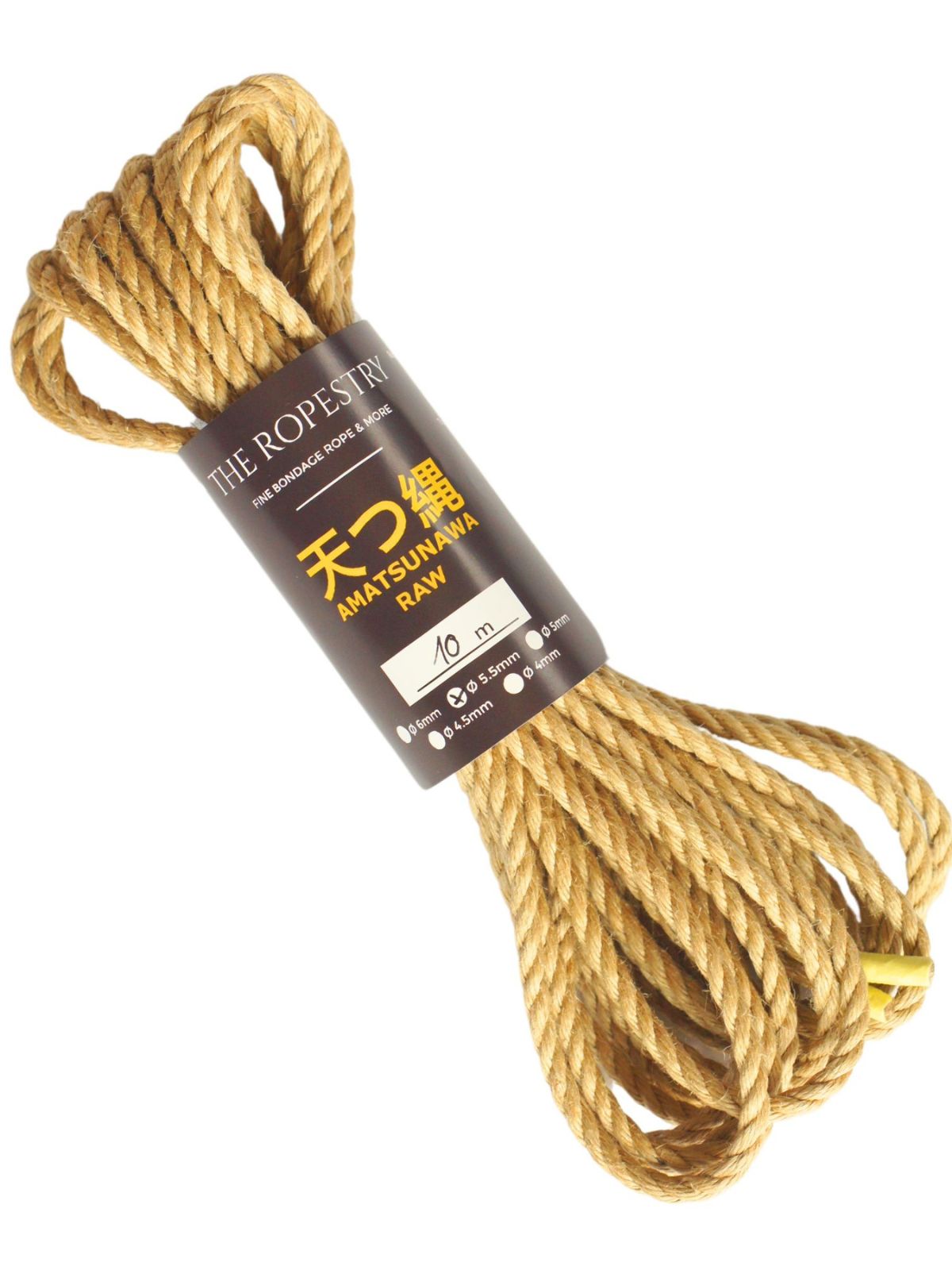 ø 5.5mm RAW AMATSUNAWA 5/5 jute rope for Shibari, Kinbaku bondage, untreated, JBO-free